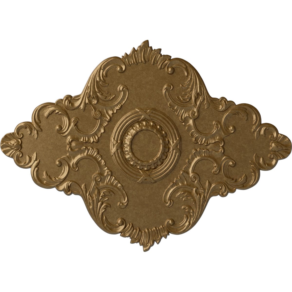 Ekena Millwork CM67PEPAS Piedmont 70-in W x 50-in L Painted Pale Gold Polyurethane Whole Ceiling Medallion