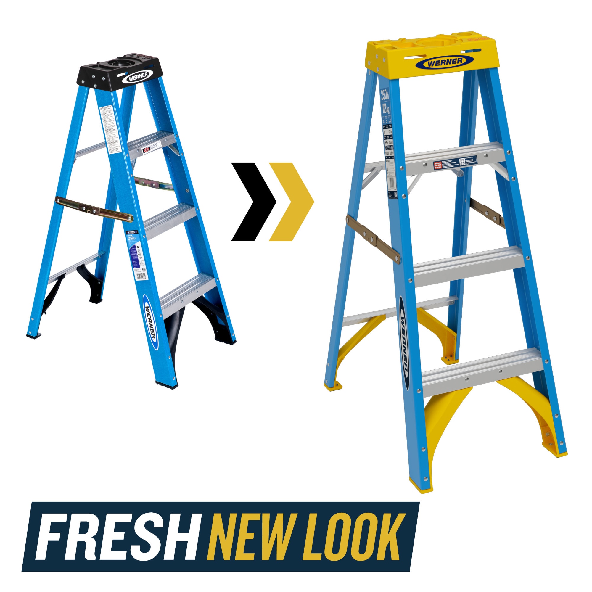 Werner 6000 8-ft Fiberglass Type 1-250-lb Load Capacity Step Ladder in the  Step Ladders department at