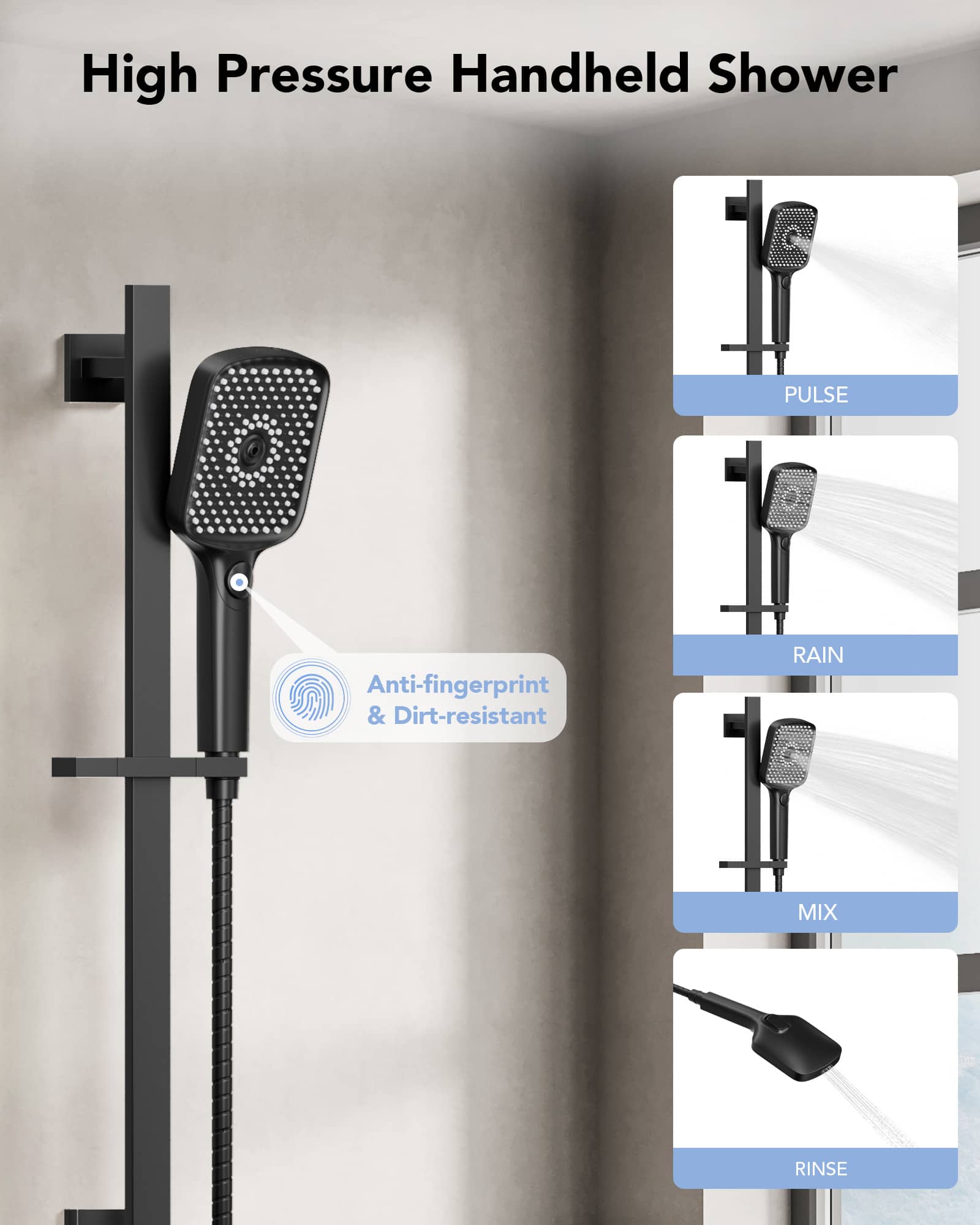 EVERSTEIN SFS-1071-BK12 Showerhead-Bar-Panels - View #10