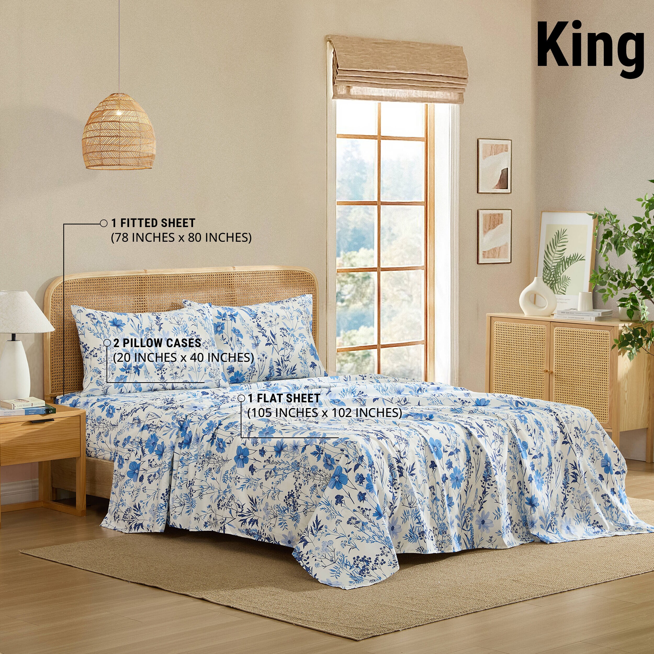 HLC.me BLUFLRL-KG Sheet-Sets - View #3