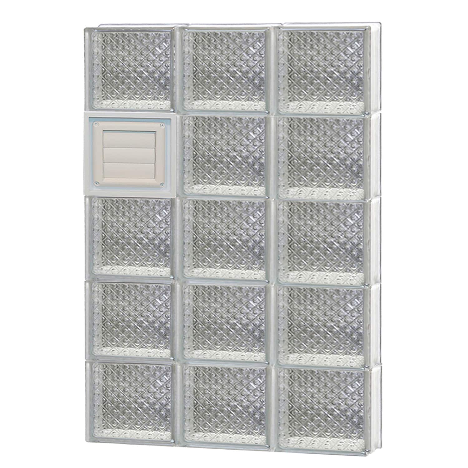 REDI2SET D2440DP Diamond Glass 23-1/4-in x 38-3/4-in Frameless Replacement Dryer vent Glass Block Window