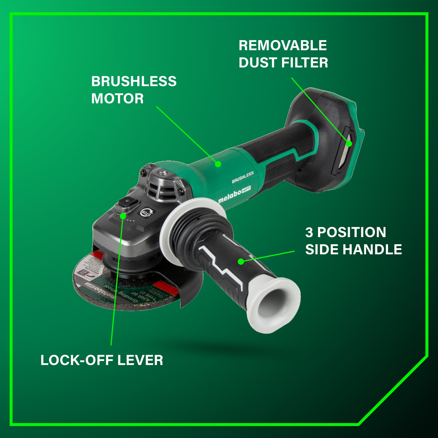 Metabo HPT G1812DFQ4M Cordless-Grinders - View #3