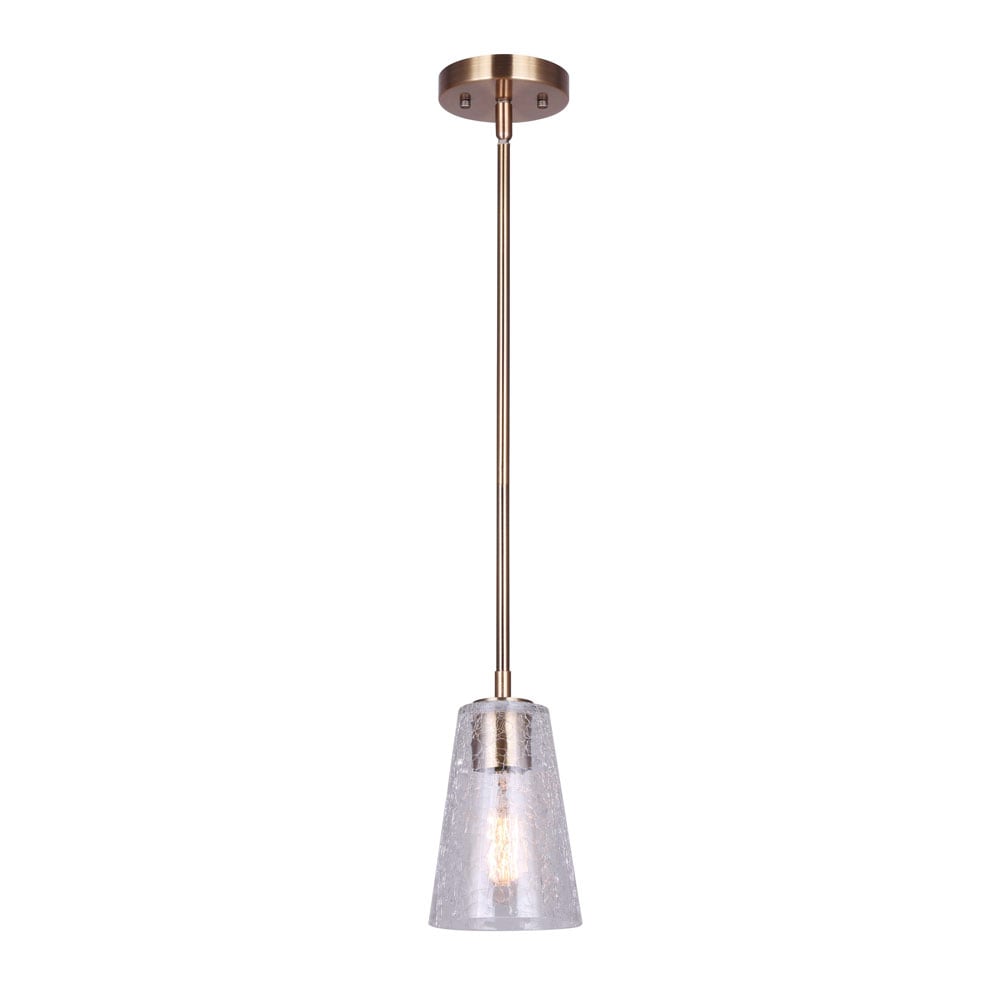 Canarm IPL1100A01GD Everly Gold Modern/contemporary Crackled glass Cone Mini Hanging Pendant light