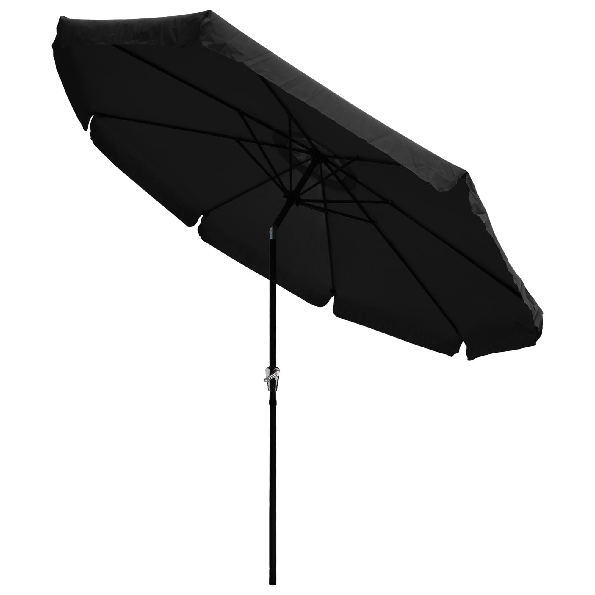Yescom 07UMB002-10SS-06N-LO 10Ft 8 Rib Outdoor Patio Umbrella Market Crank Tilt Button Sunshade Backyard