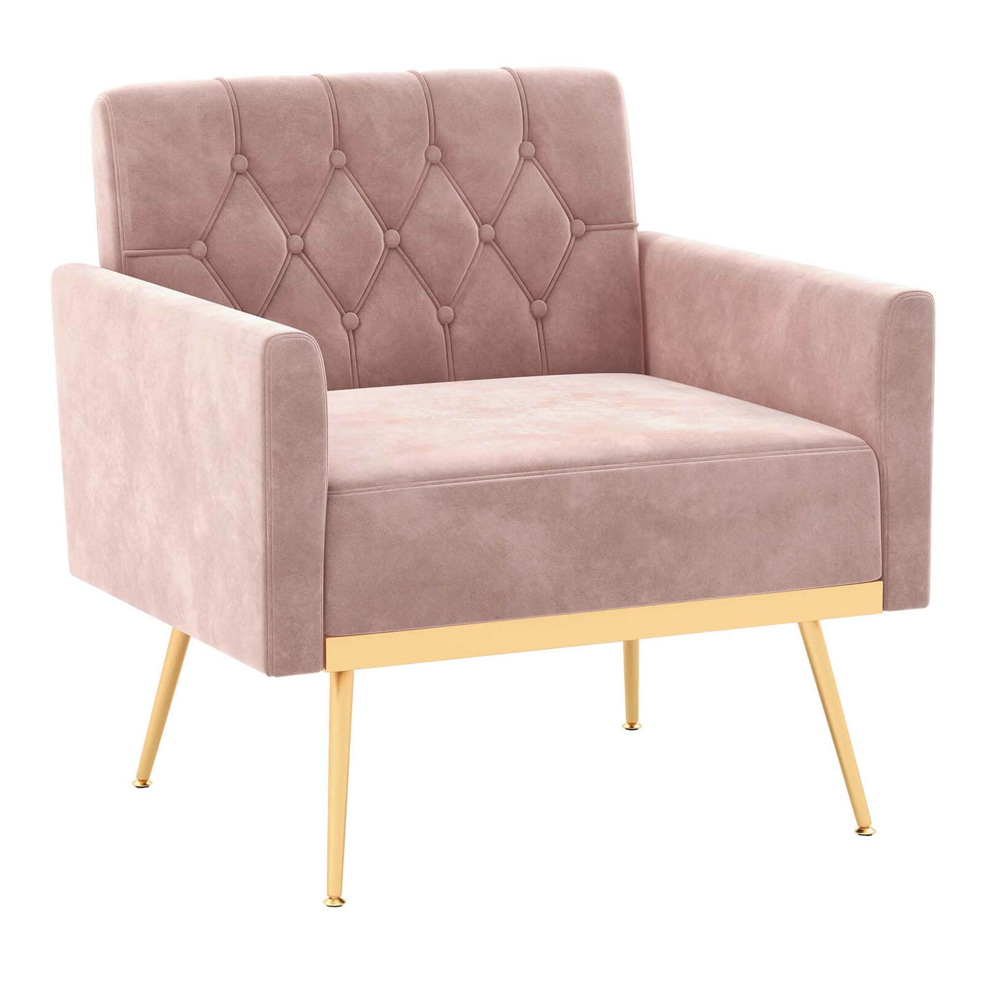 Costway HCST03752 Modern Pink Velvet Accent Chair