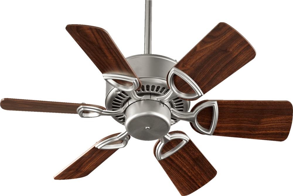 Quorum International 43306-65 Estate 30-in Satin Nickel with Satin Nickel Blades Ceiling Fan Without Light ( 6 -Blade )
