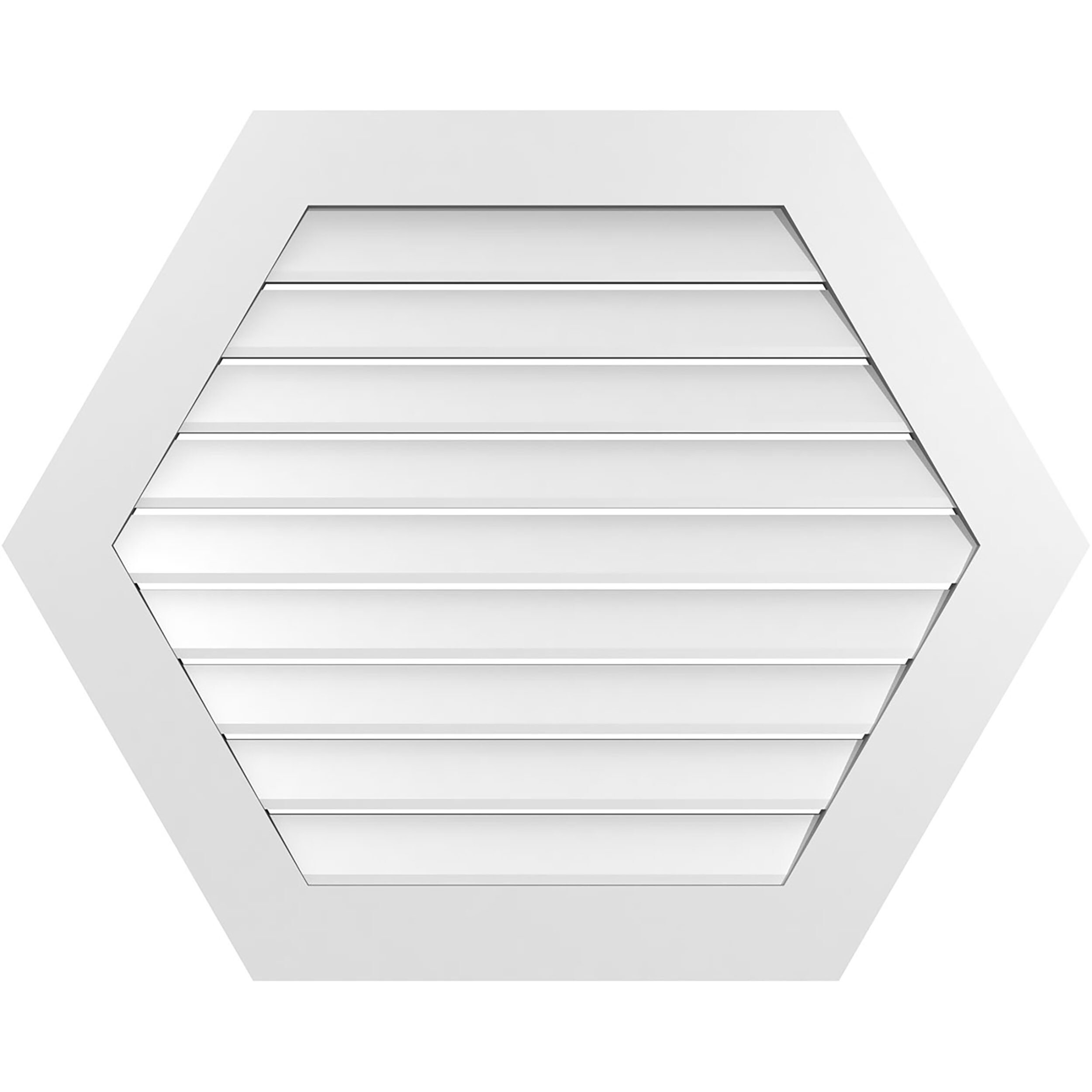 Ekena Millwork GVPHP40X3201SF 40-Inches x 32-Inches Off-white Peaked PVC Gable Louver Vent