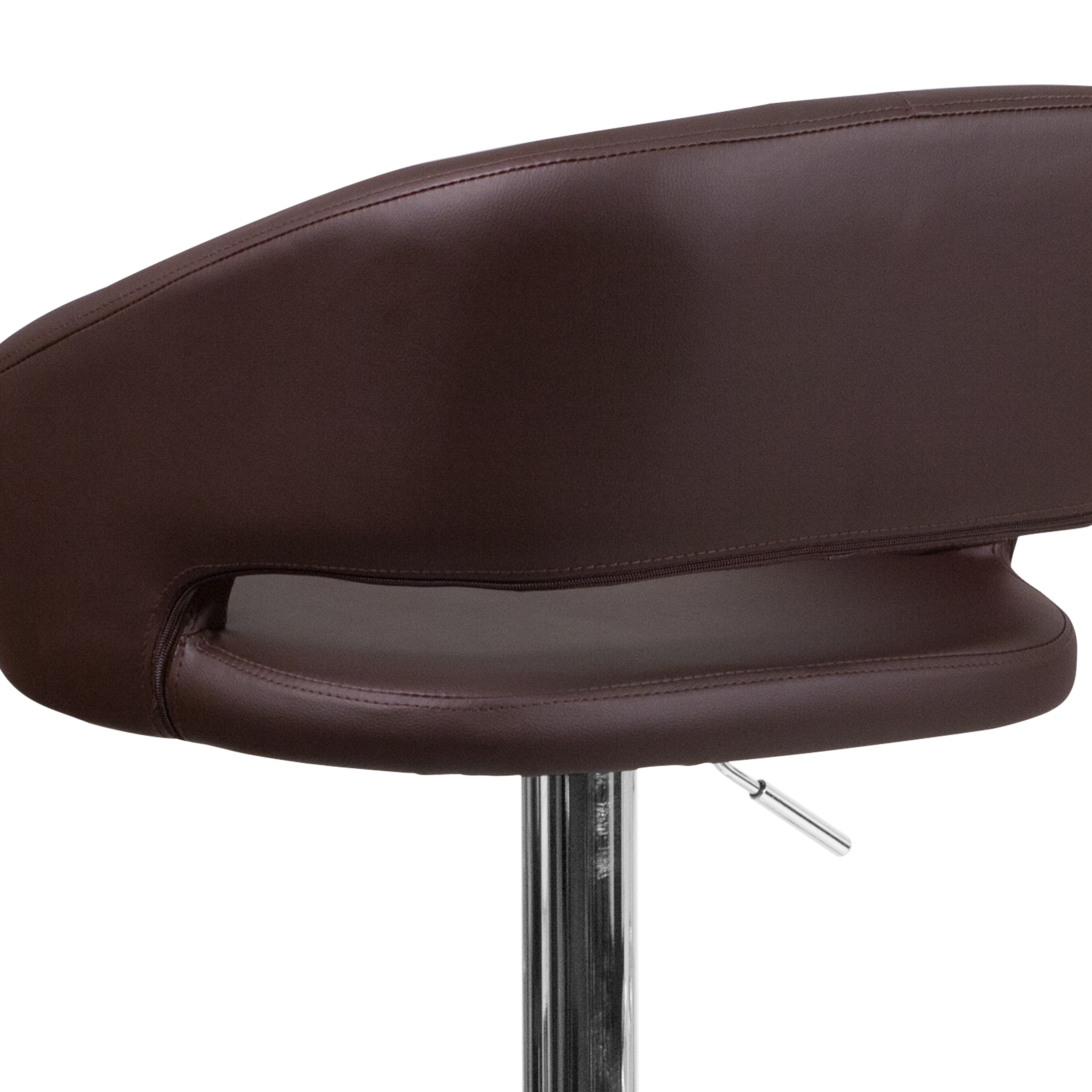 Erik Brown Vinyl Adjustable Swivel Barstool with Chrome Base