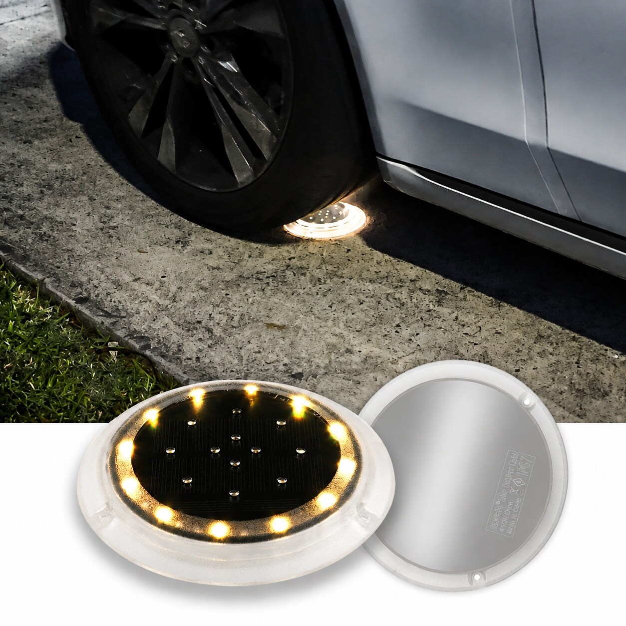 Vrbgify Solar Dock Lights Super Bright Disc LED Outdoor Waterproof Anti ...