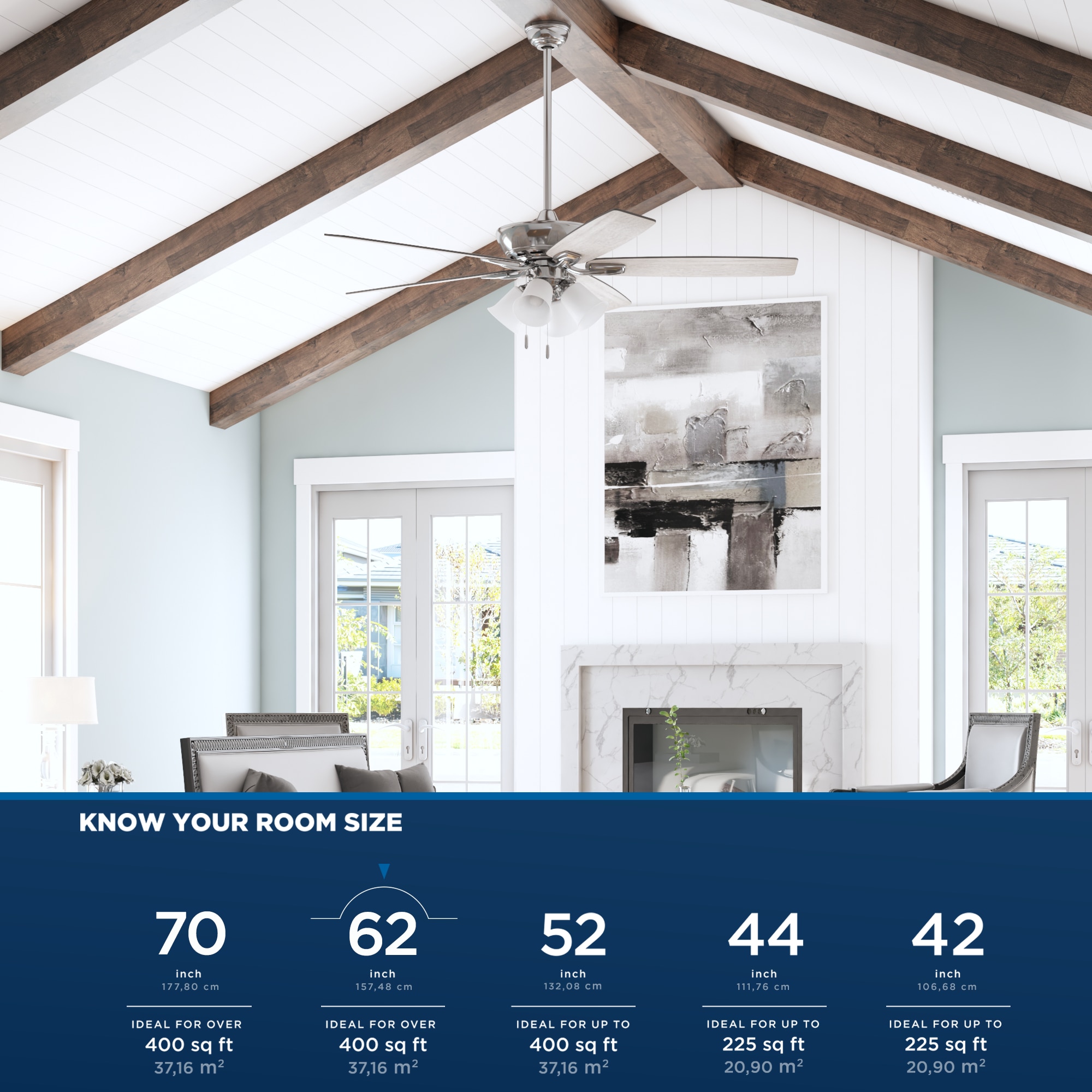 Harbor Breeze Macon Bay 62-in Brushed Nickel with Driftwood