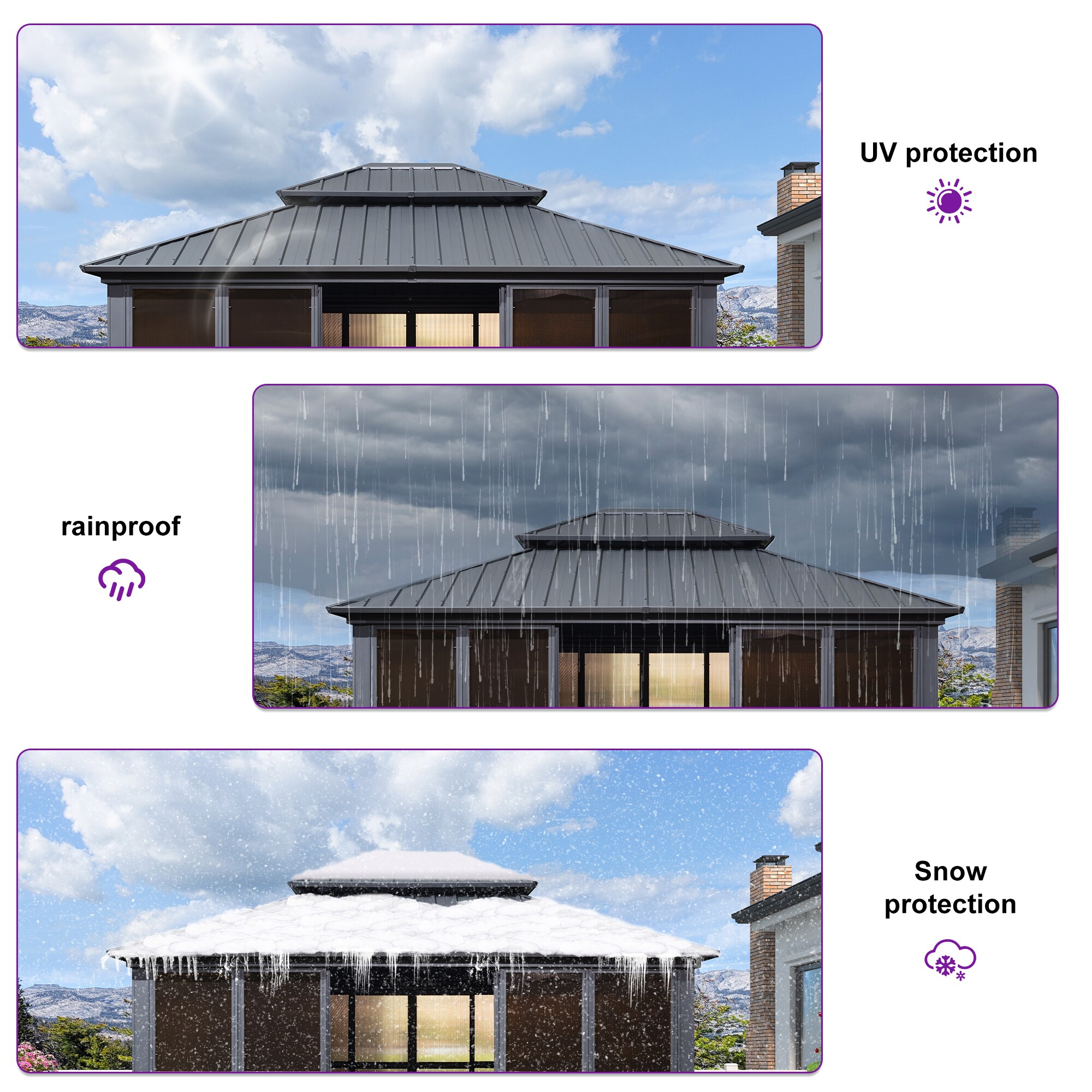 PURPLE LEAF LS04SRGY1214 Wood-Resin-Gazebos - View #13