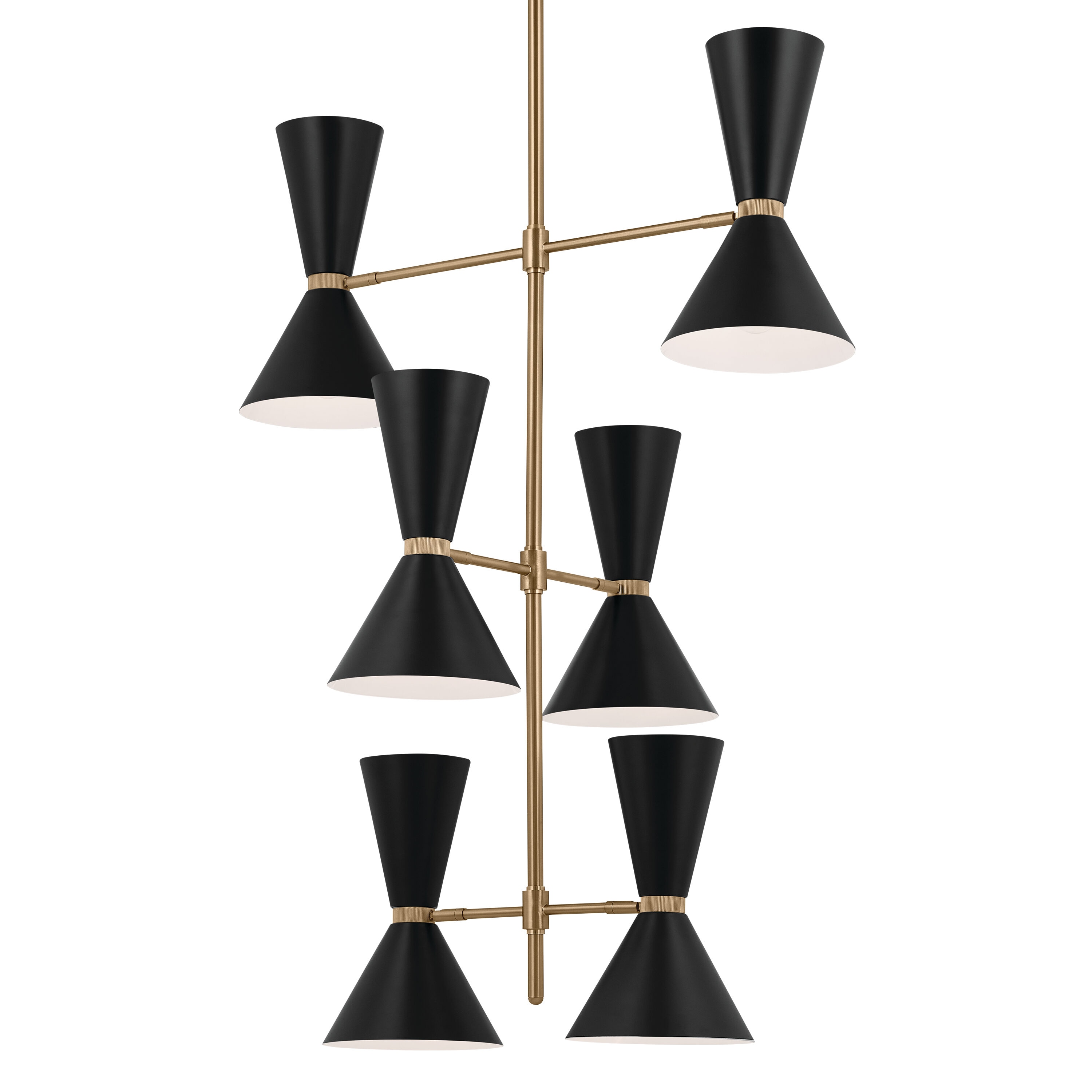 Kichler Phix 12-Light Gold Mid-century Chandelier in the Chandeliers ...