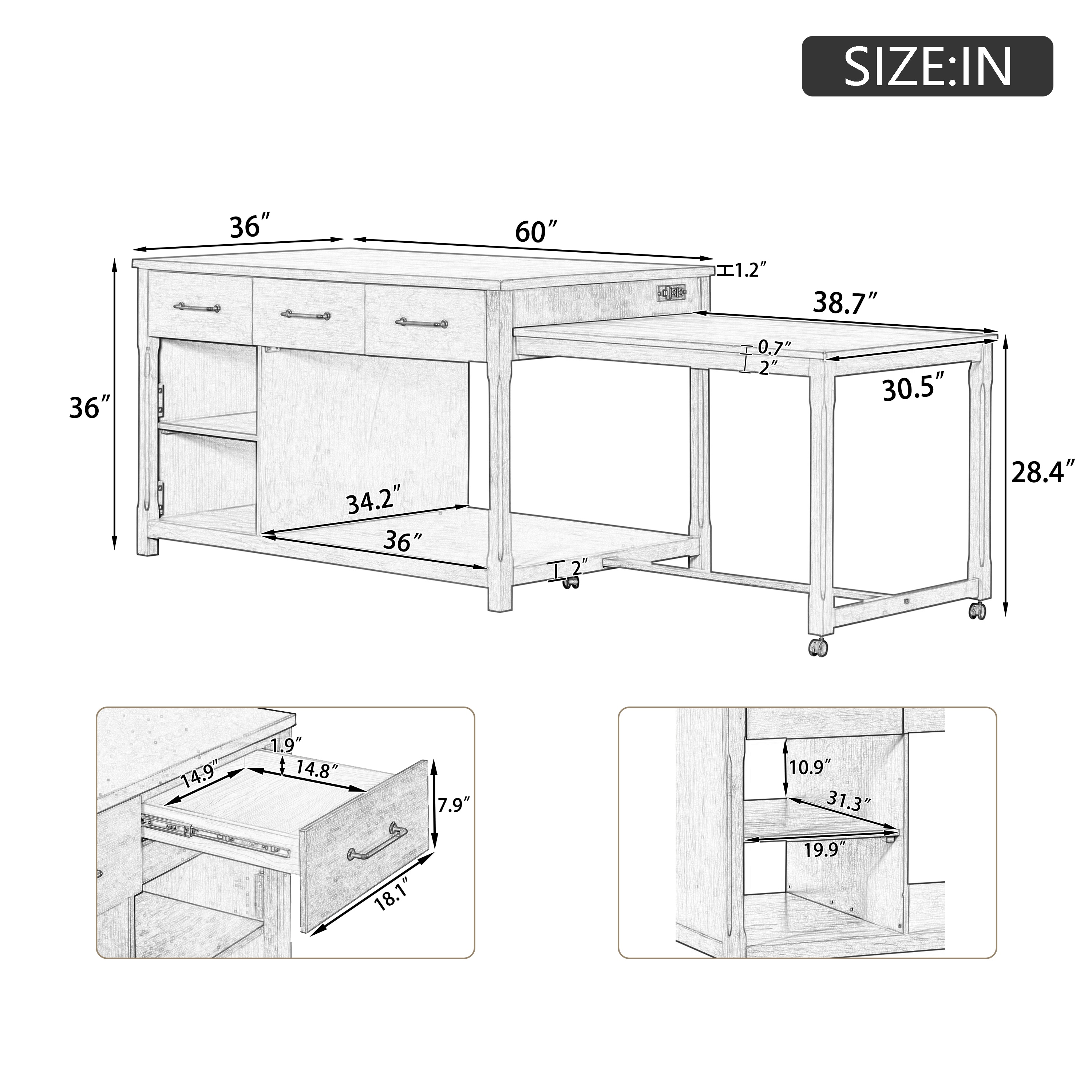 ModernLuxe XW000023AAE Kitchen-Furniture - View #3
