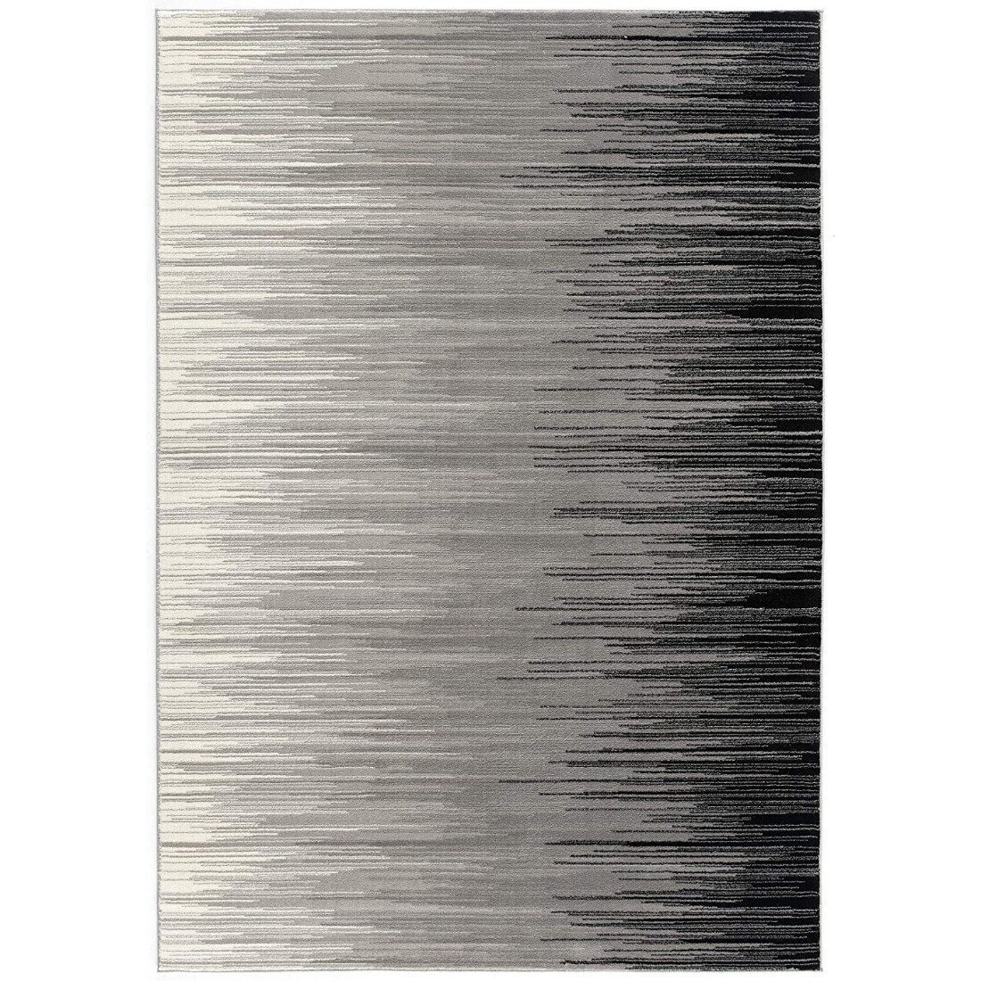 HomeRoots 4000393933 3 x 5 (ft) Loomed Olefin Black Rectangular Indoor Abstract Area rug