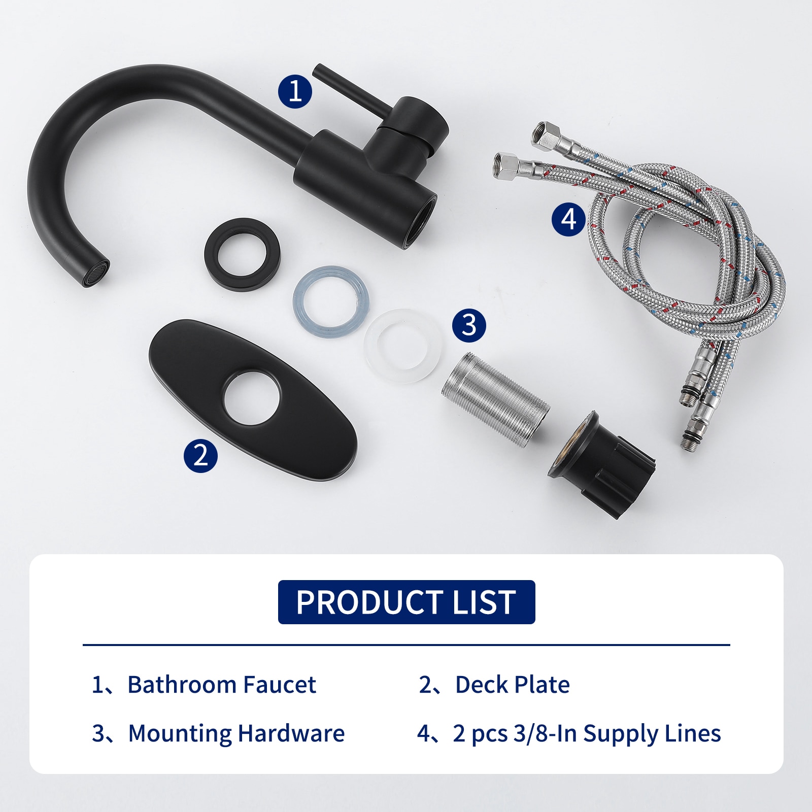 Matte Black Single-Handle Bathroom Faucet with Swivel Spout
