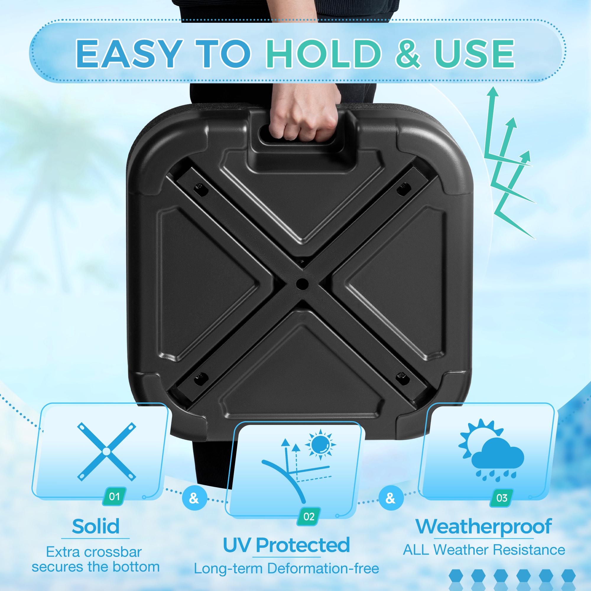 Vineego LS-UBB23-0331-BK Umbrella-Bases - View #6