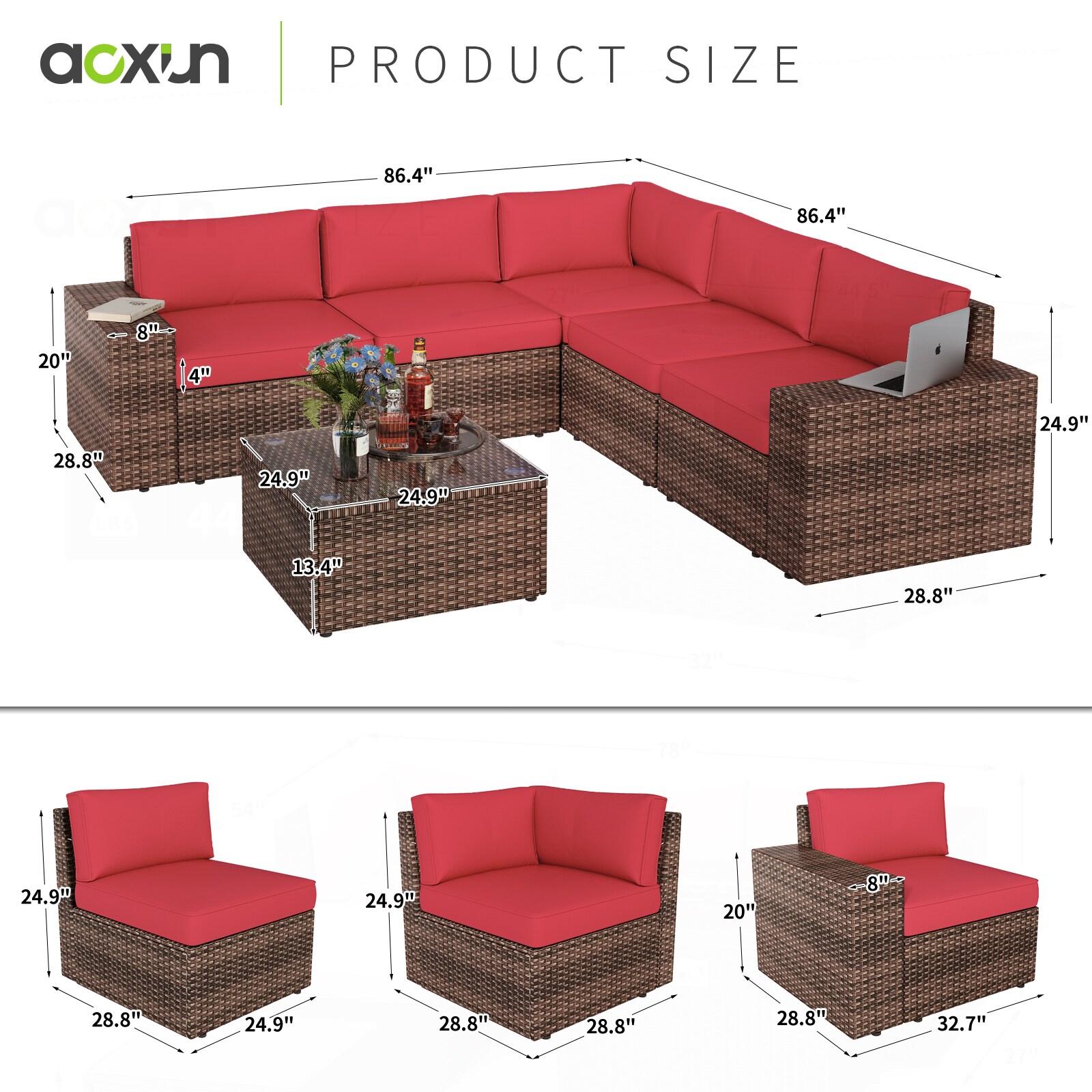 AOXUN LS-039RDAB Patio-Conversation-Sets - View #6