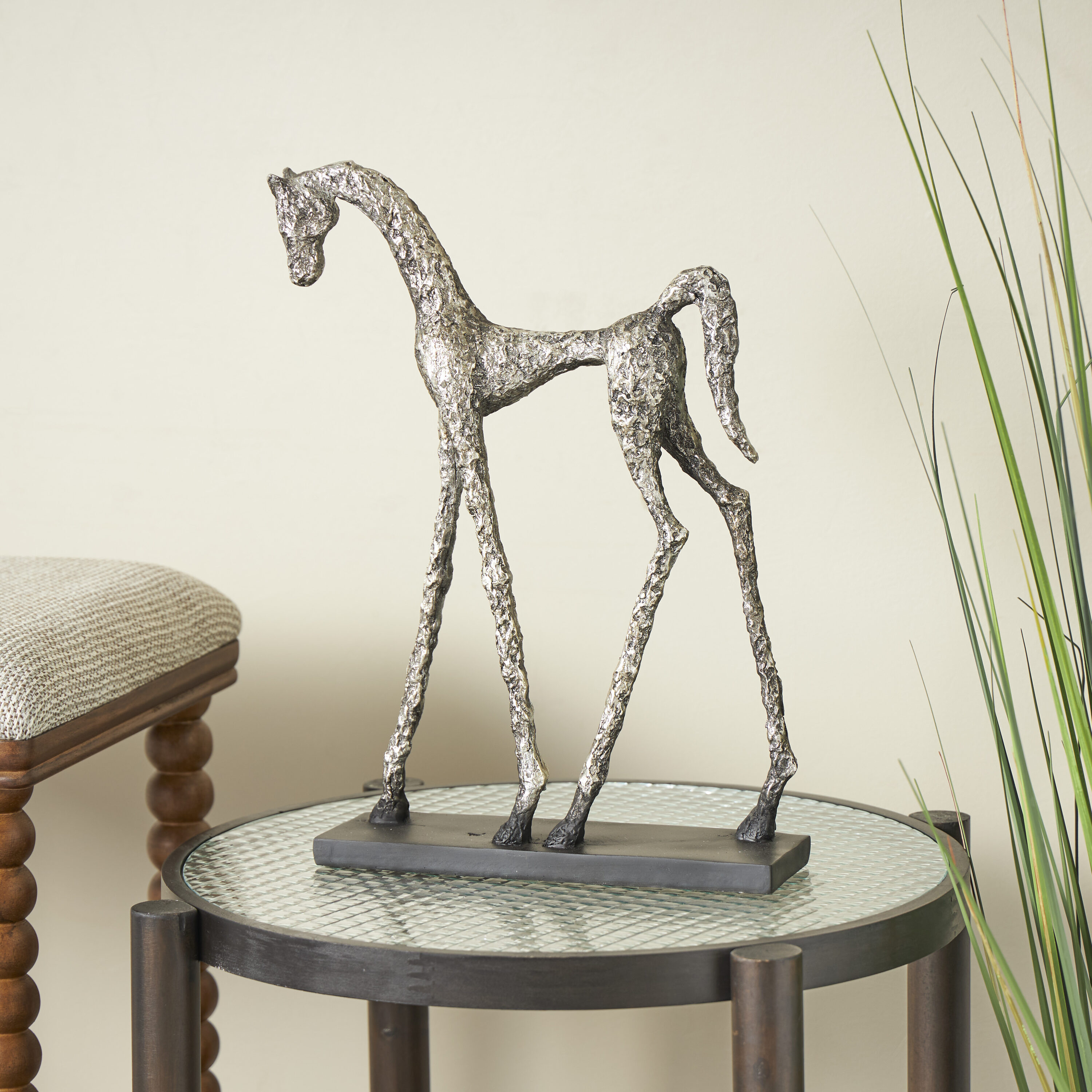 Grayson Lane 822095 Silver Stone Eclectic Sculpture