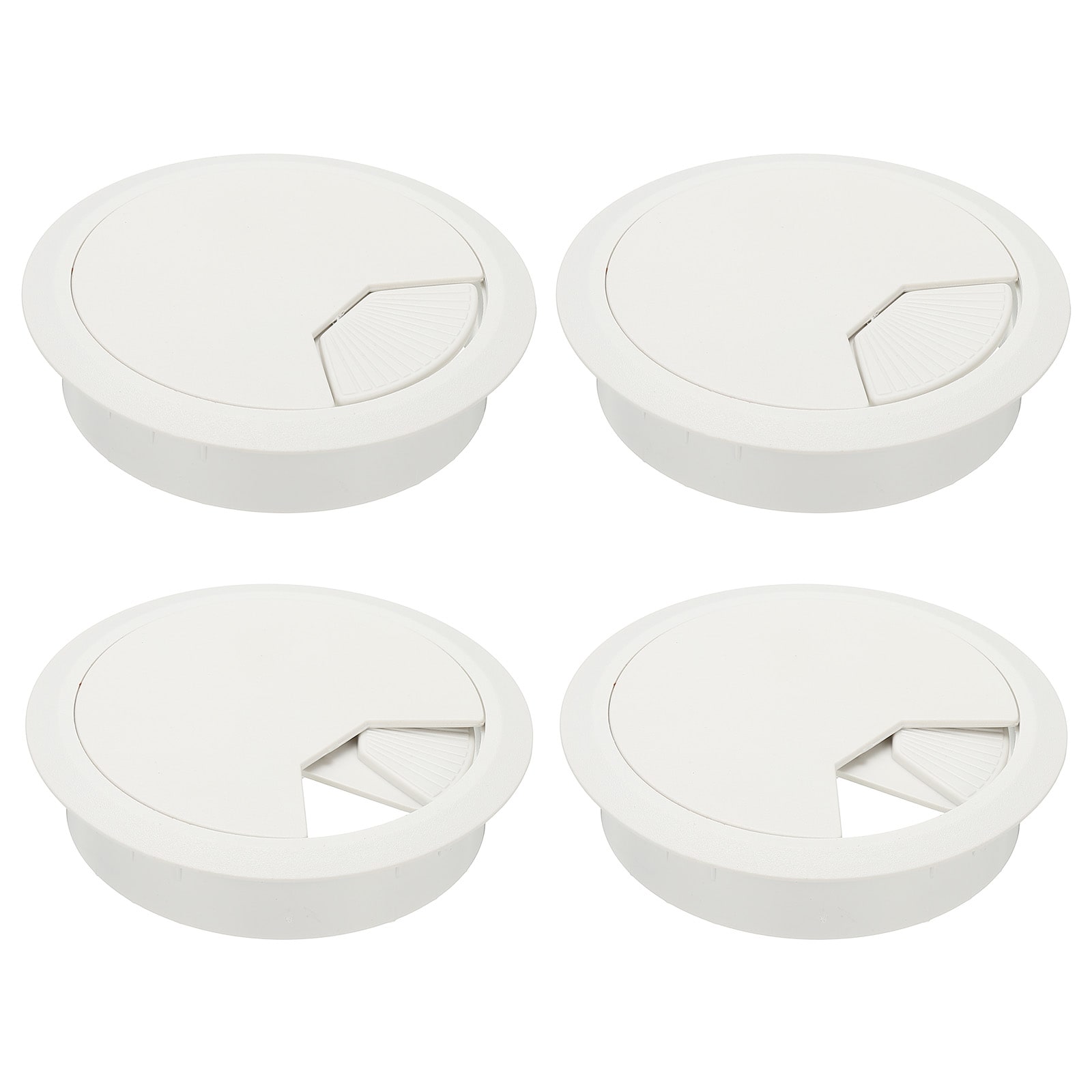 PATIKIL 3.1 Inch/80mm Desk Grommet 4pcs Cable Grommet Wire Management Cable Hole Cover Cord Organizer for Office Home Table Countertop White