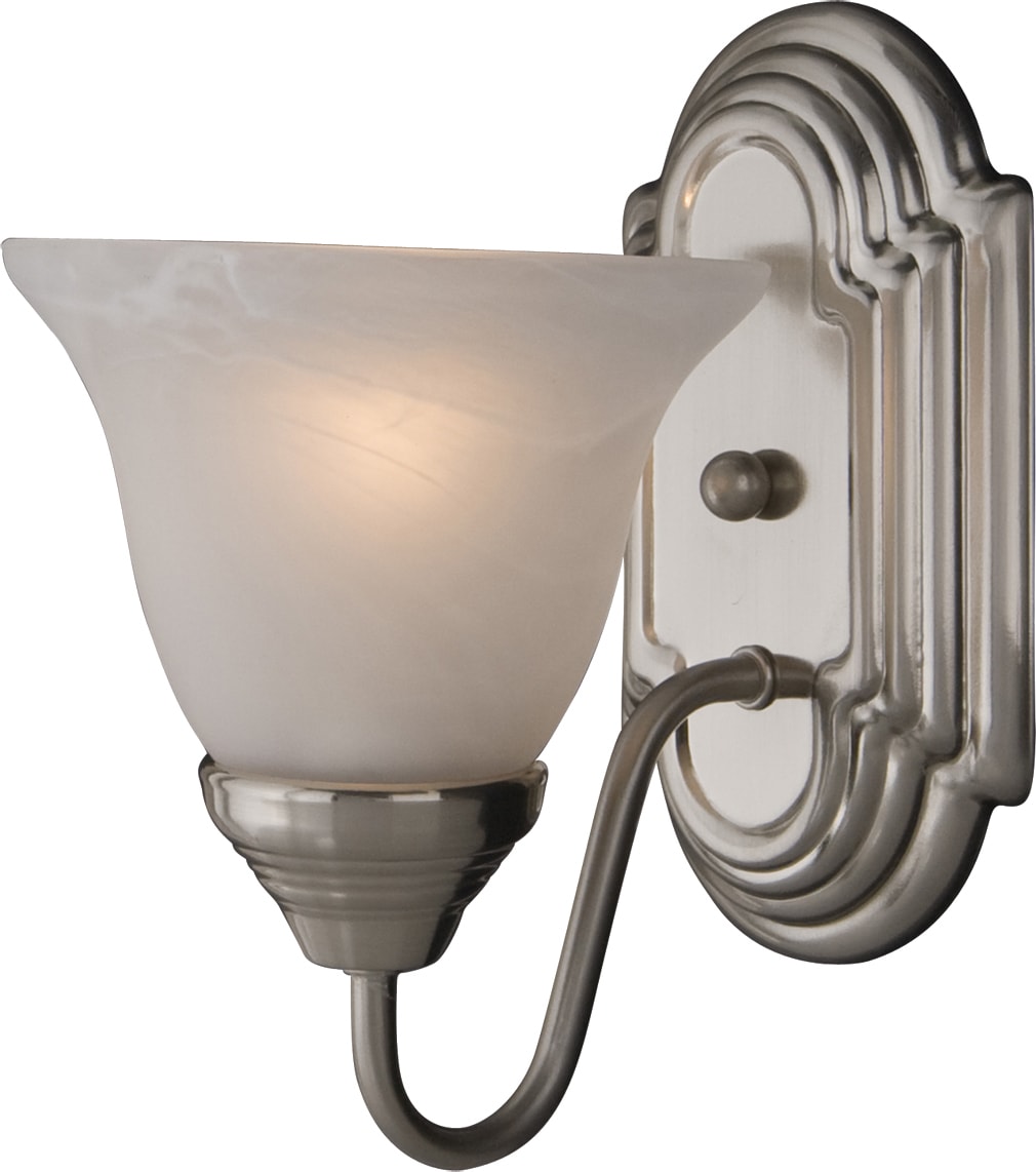 Maxim Lighting 8011MRSN Essentials 6.0000-in W 1 -Light Satin Nickel Transitional Wall Sconce