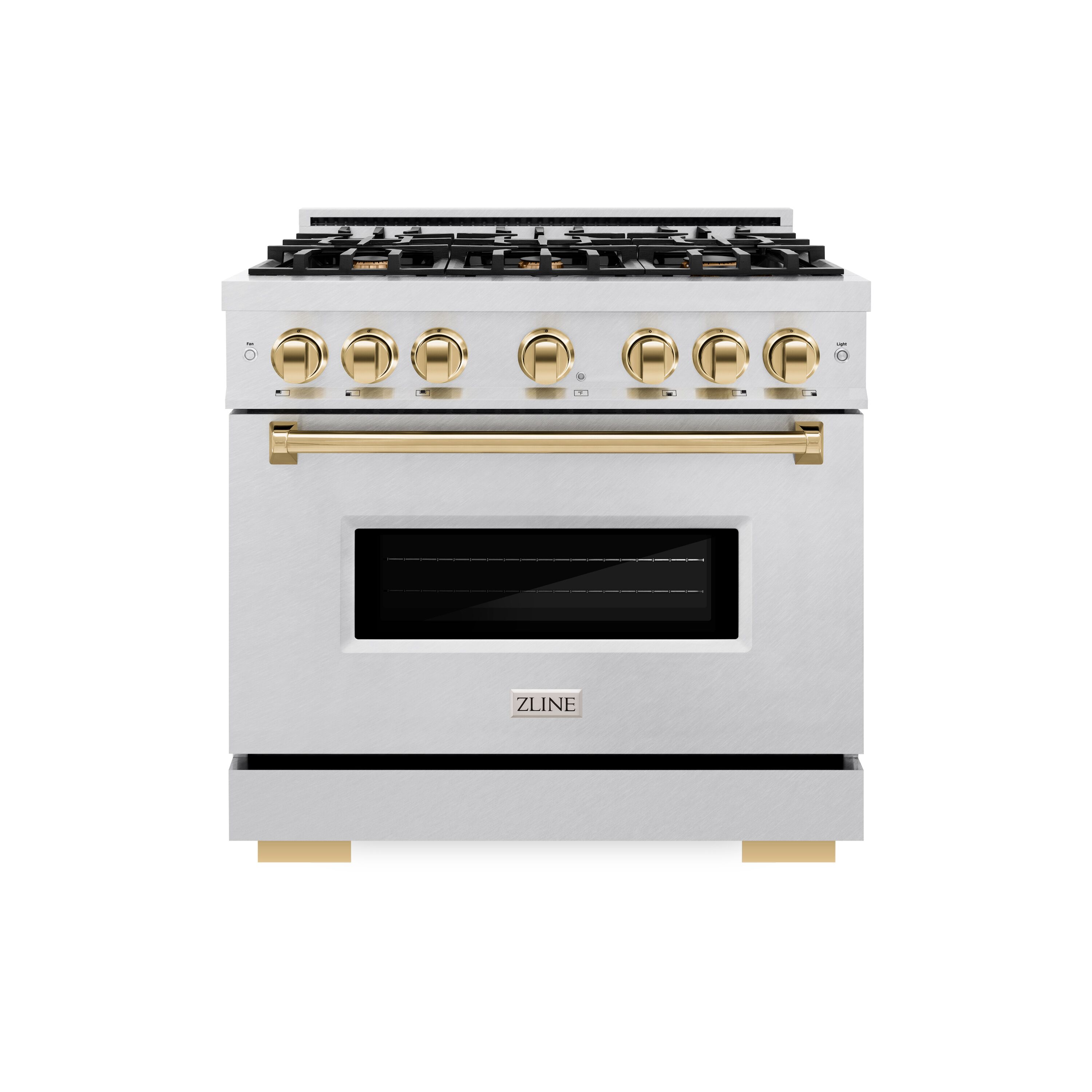 ZLINE KITCHEN & BATH CDRSZ-36-G Classic 36-in Standard 6 burners Convection Oven Freestanding Dual Fuel Range ( Stainless Steel, Polished Gold Accents )