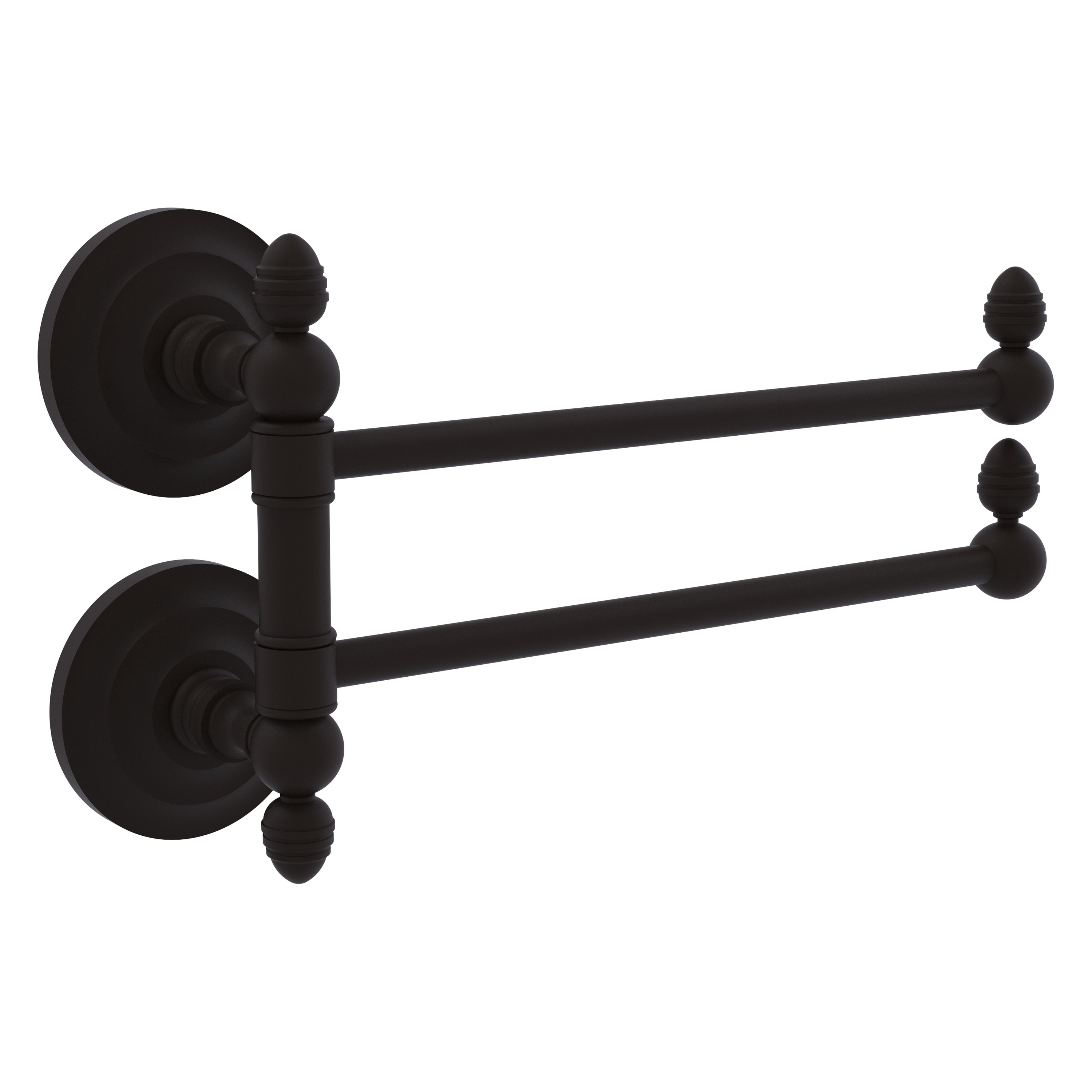 Allied Brass QN-GTB-2-ORB Que New 12-in double Oil Rubbed Bronze Wall mount Double Towel Bar