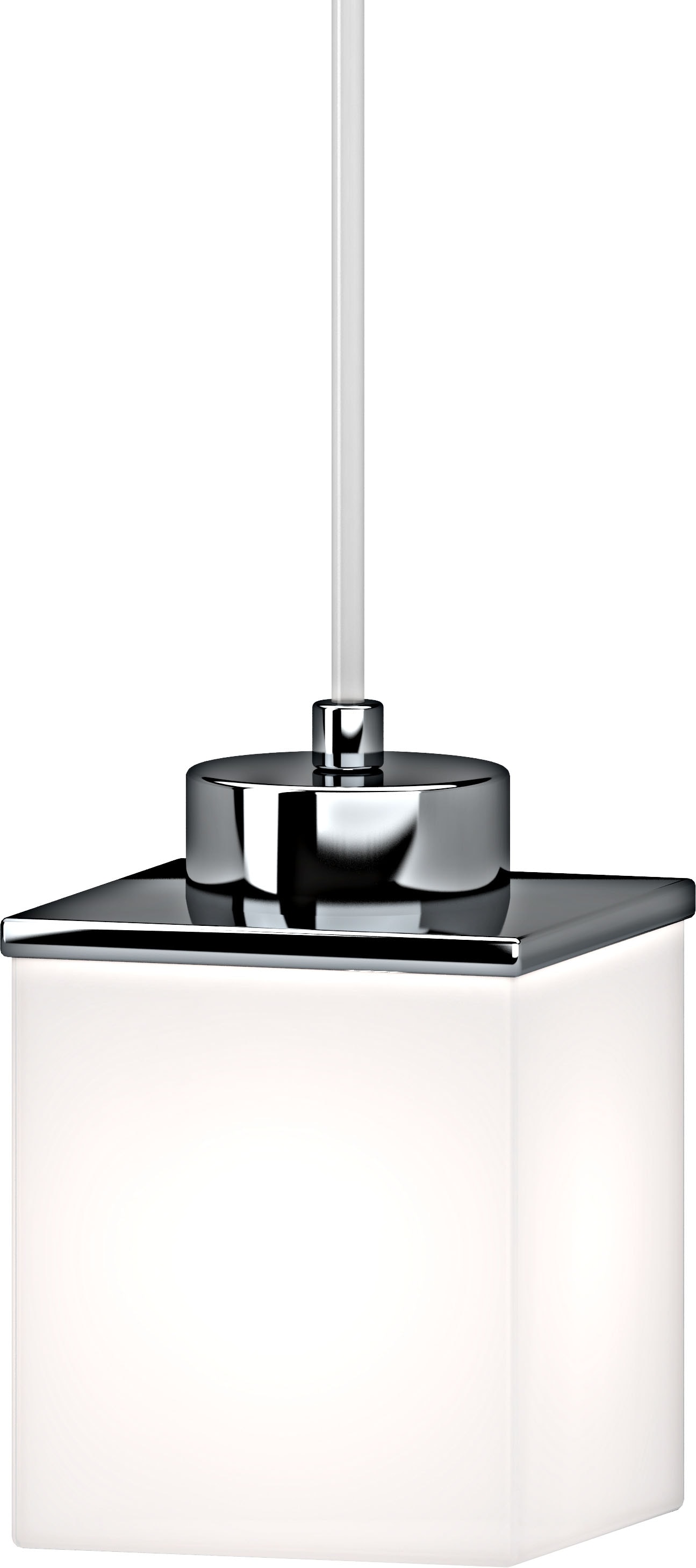 Chrome Mini Pendant with Frosted Glass Shade
