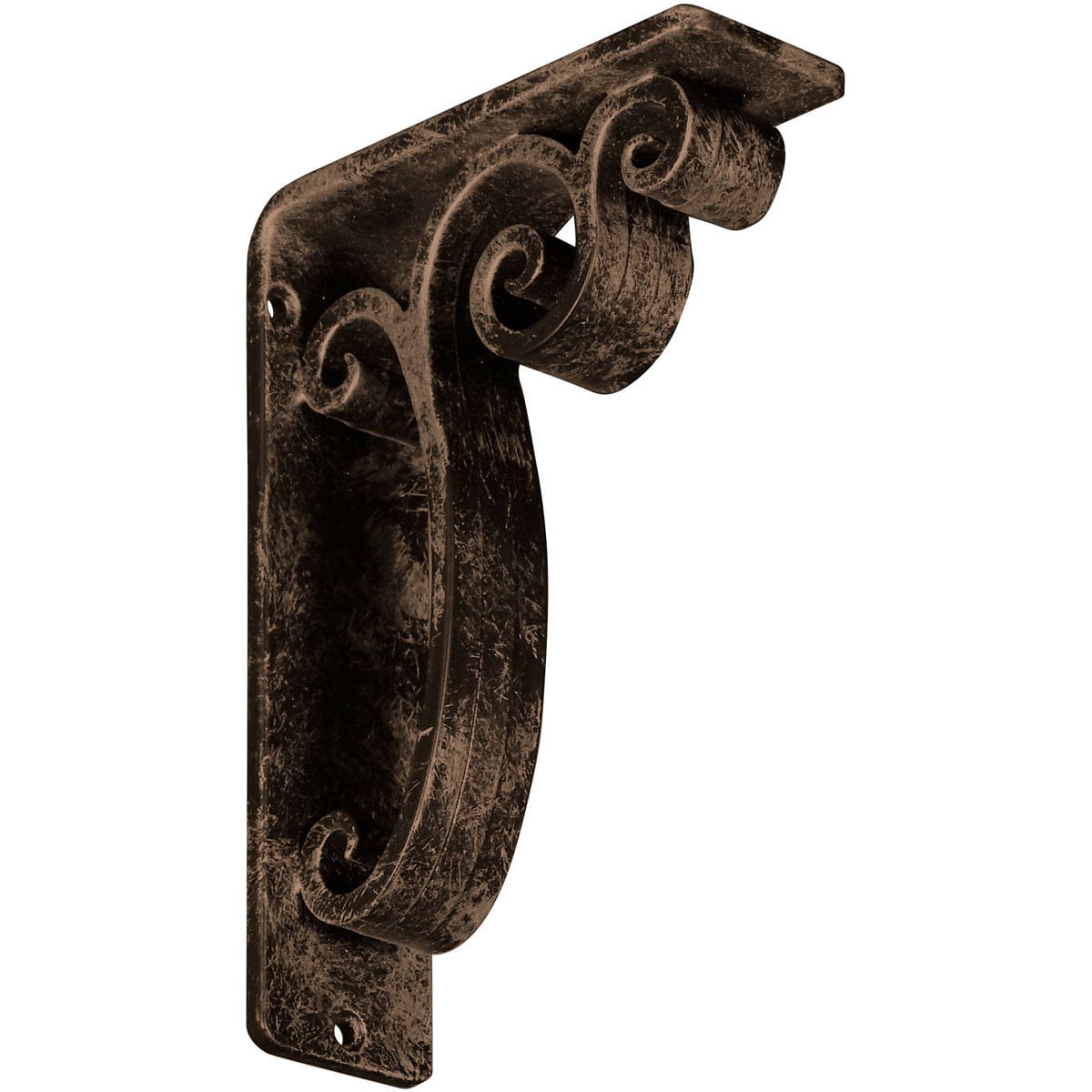 Ekena Millwork BKTM02X05X08TAVAPG Avery 5.5-in x 2-in x 8-in Antique gold Wrought iron Mounting bracket