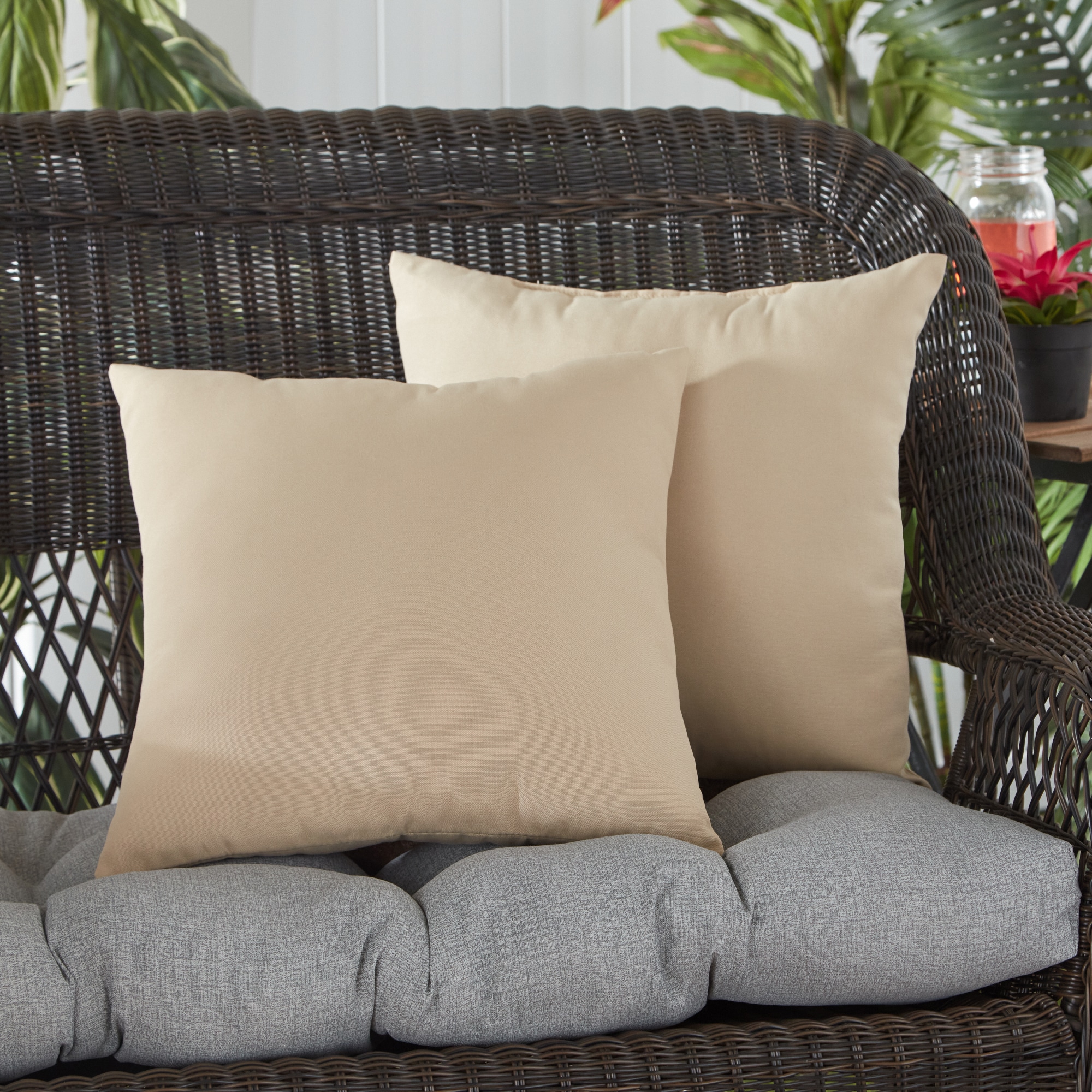 Greendale Home Fashions OC4803S2-STONE Outdoor-Accent-Pillows - View #5