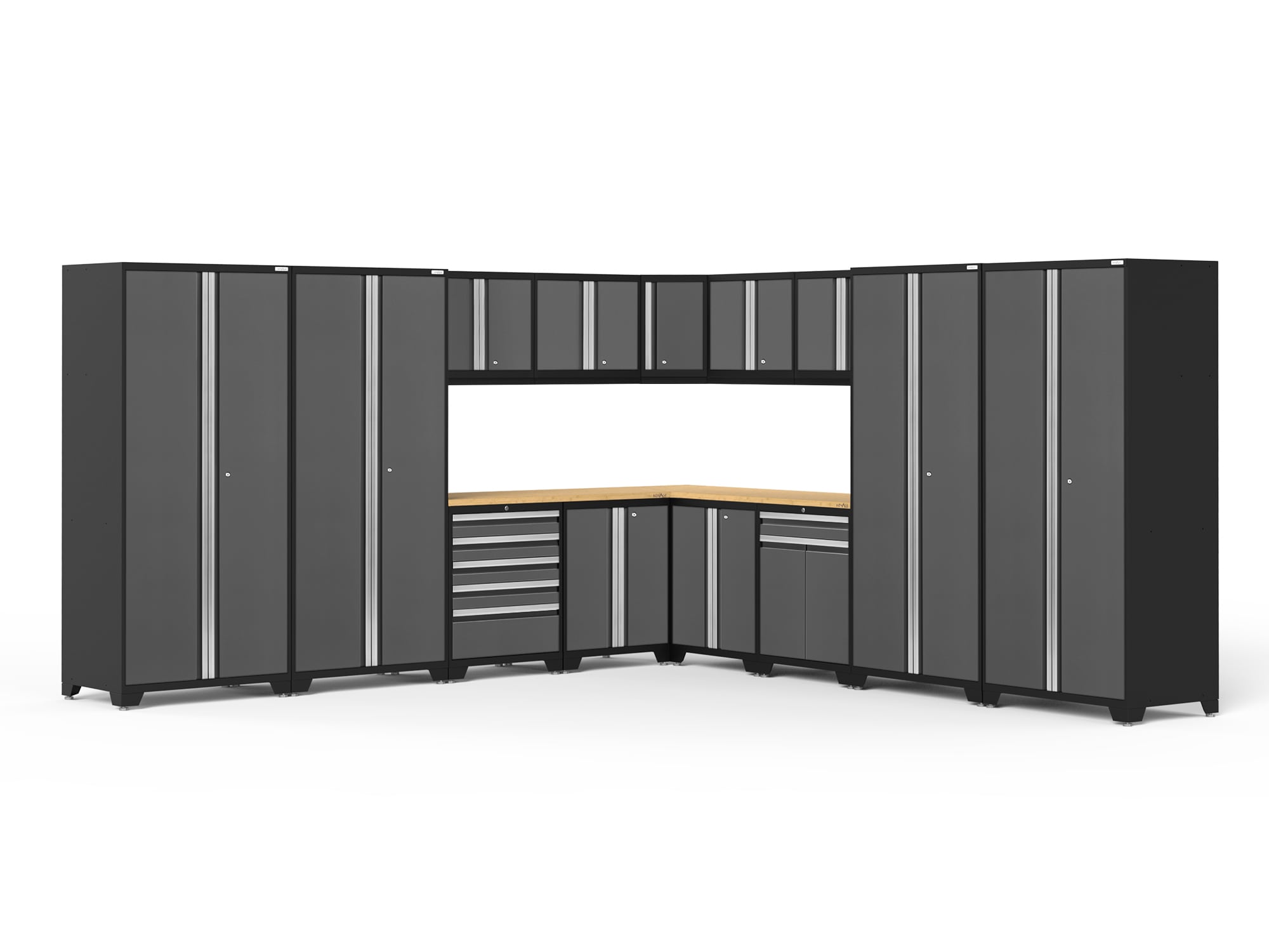 NewAge Products 52159 304-in W x 84.75-in H x 24.0-in D 13 -Cabinets Steel Charcoal Gray Garage Storage System