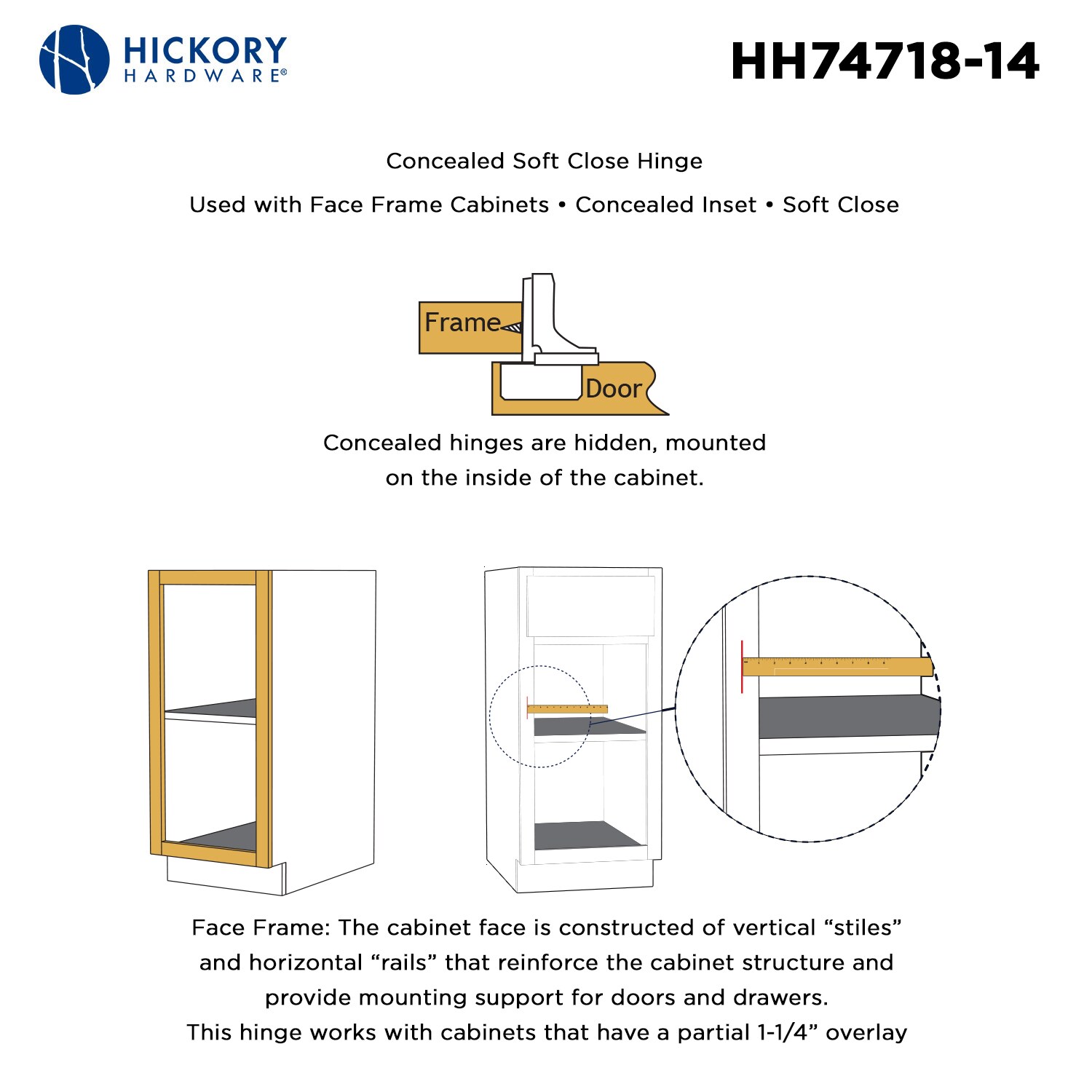Hickory Hardware HH74718-14-10B Cabinet-Hinges - View #6