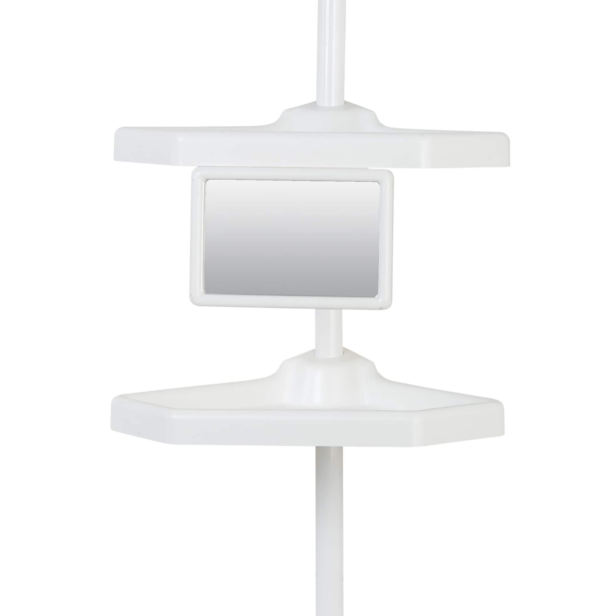 Style Selections White Steel 4-Shelf Tension Pole Freestanding