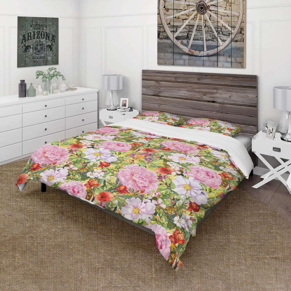 Designart BED19322-Q 3-Piece Pink Queen Duvet Cover Set
