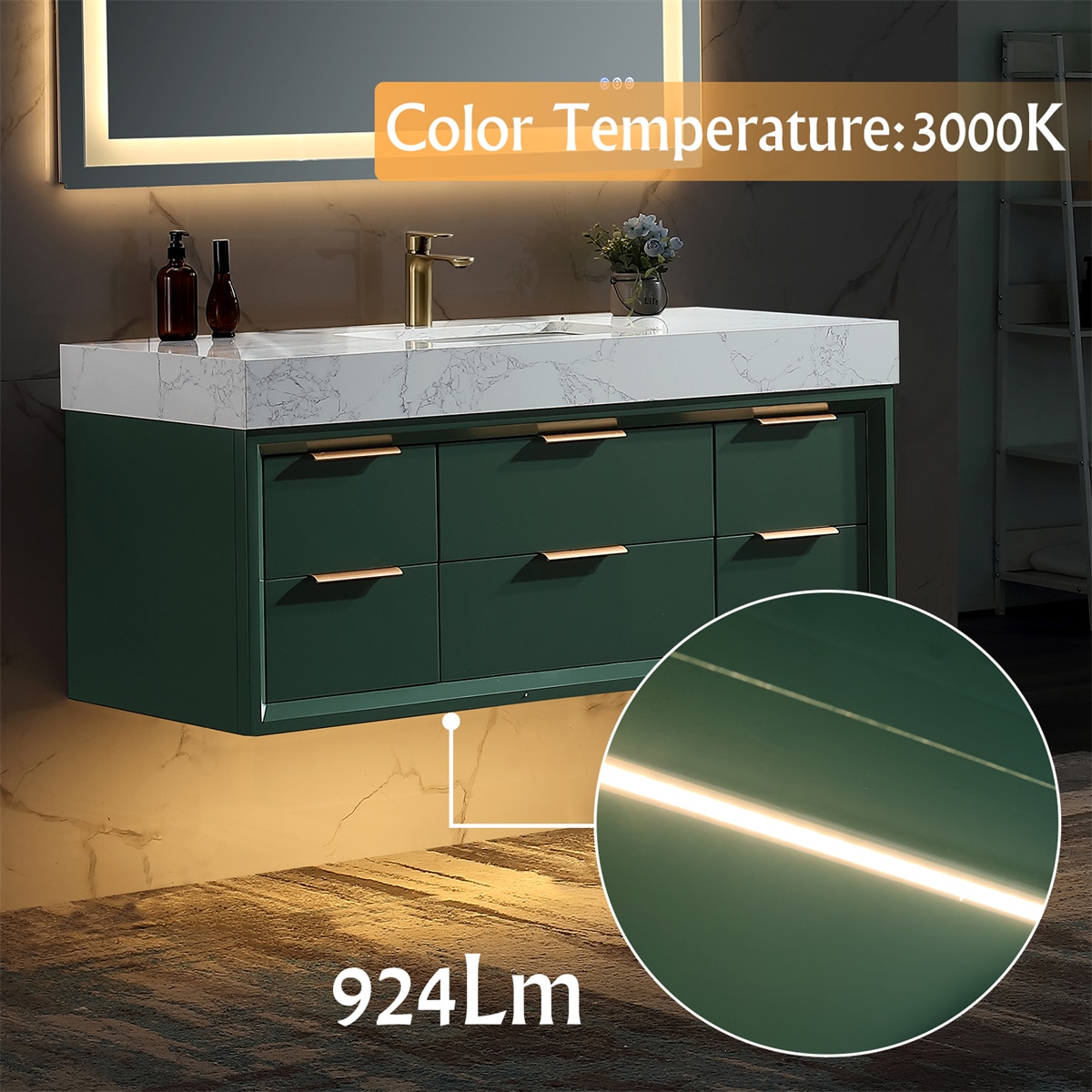 WELLFOR W10-P453848 Bath-Vanity-Combo - View #2