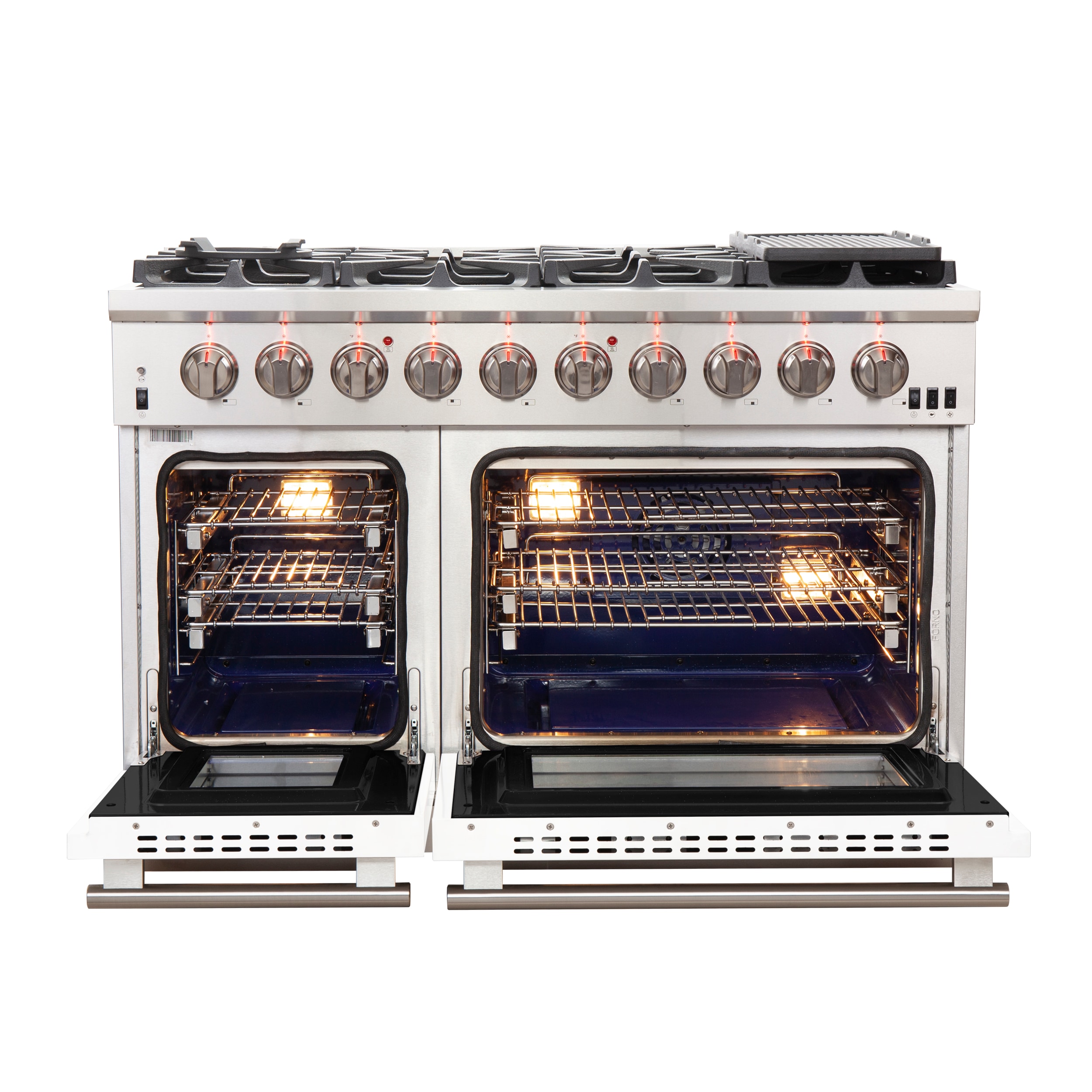 FORNO FFSGS6260-48WHT Double-Oven-Gas-Ranges - View #3