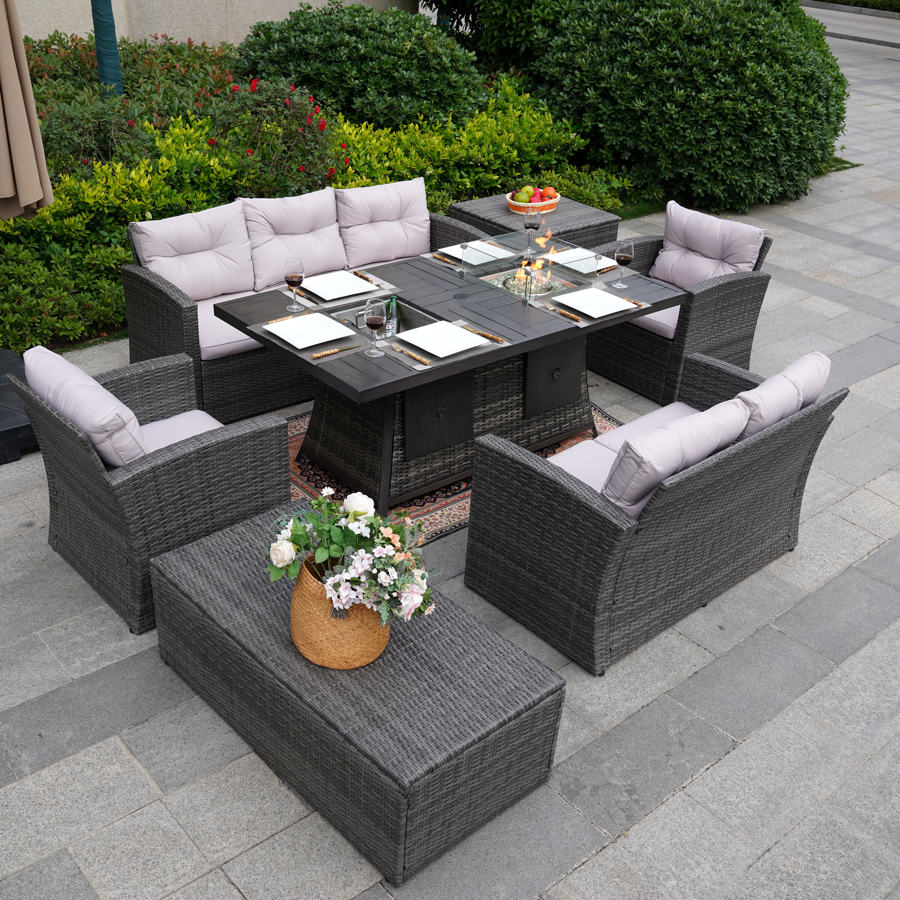 Moda Furnishings 1503-1106FI-G Patio-Conversation-Sets - View #2
