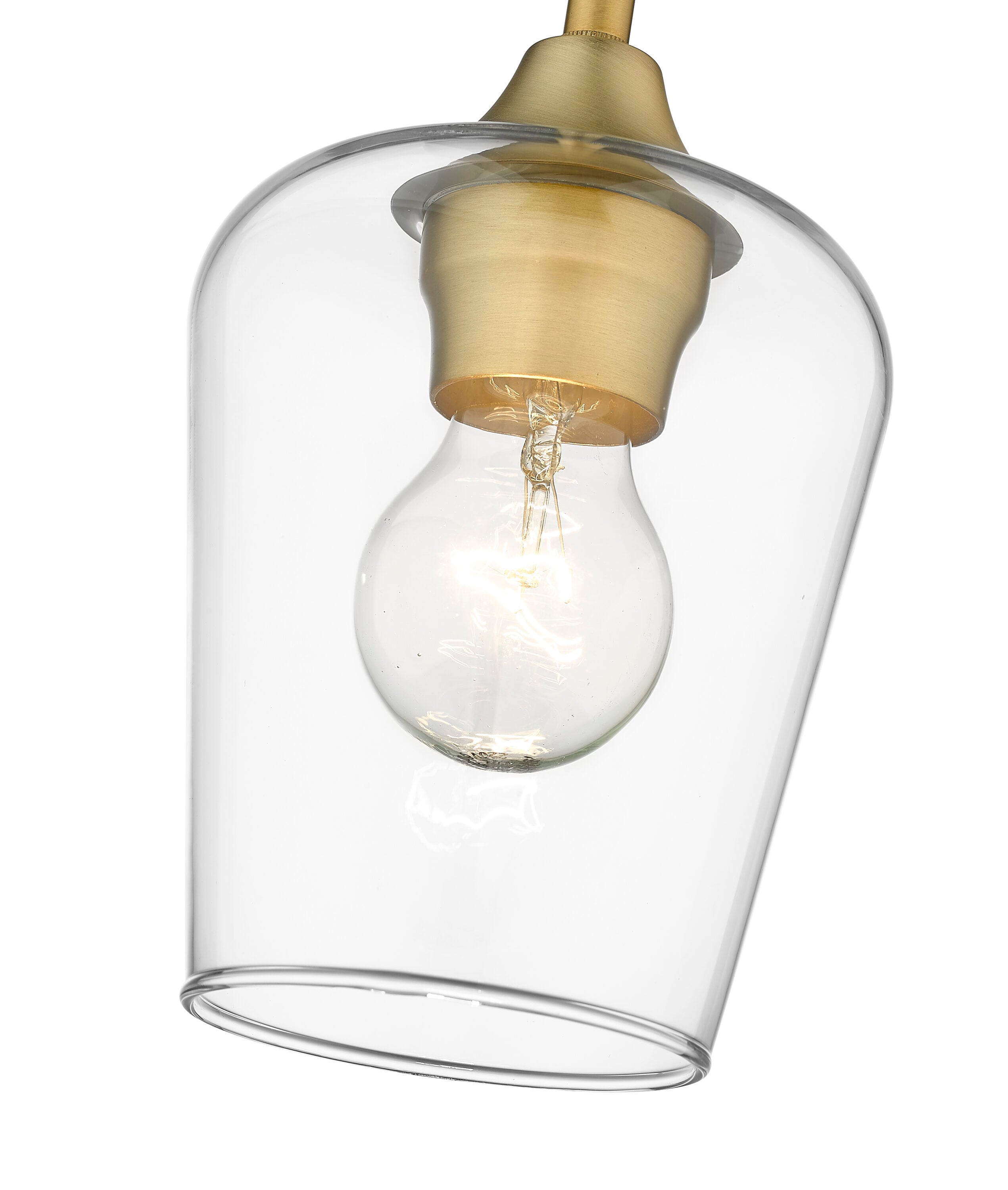 Joliet Contemporary Mini Pendant in Olde Brass with Large Glass Shade
