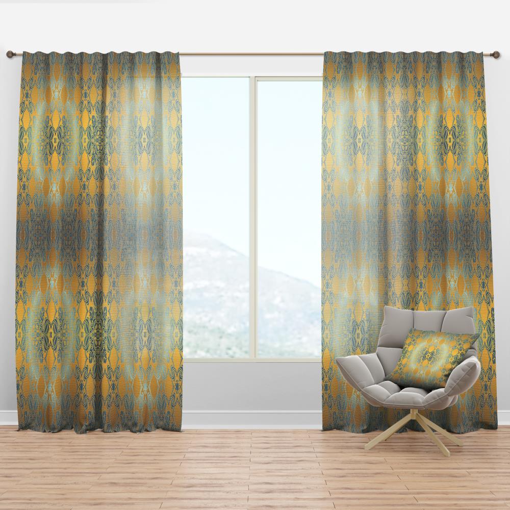 Designart CTN18625-52-84 84-Inches Yellow Room darkening Thermal lined Rod pocket Single curtain panel