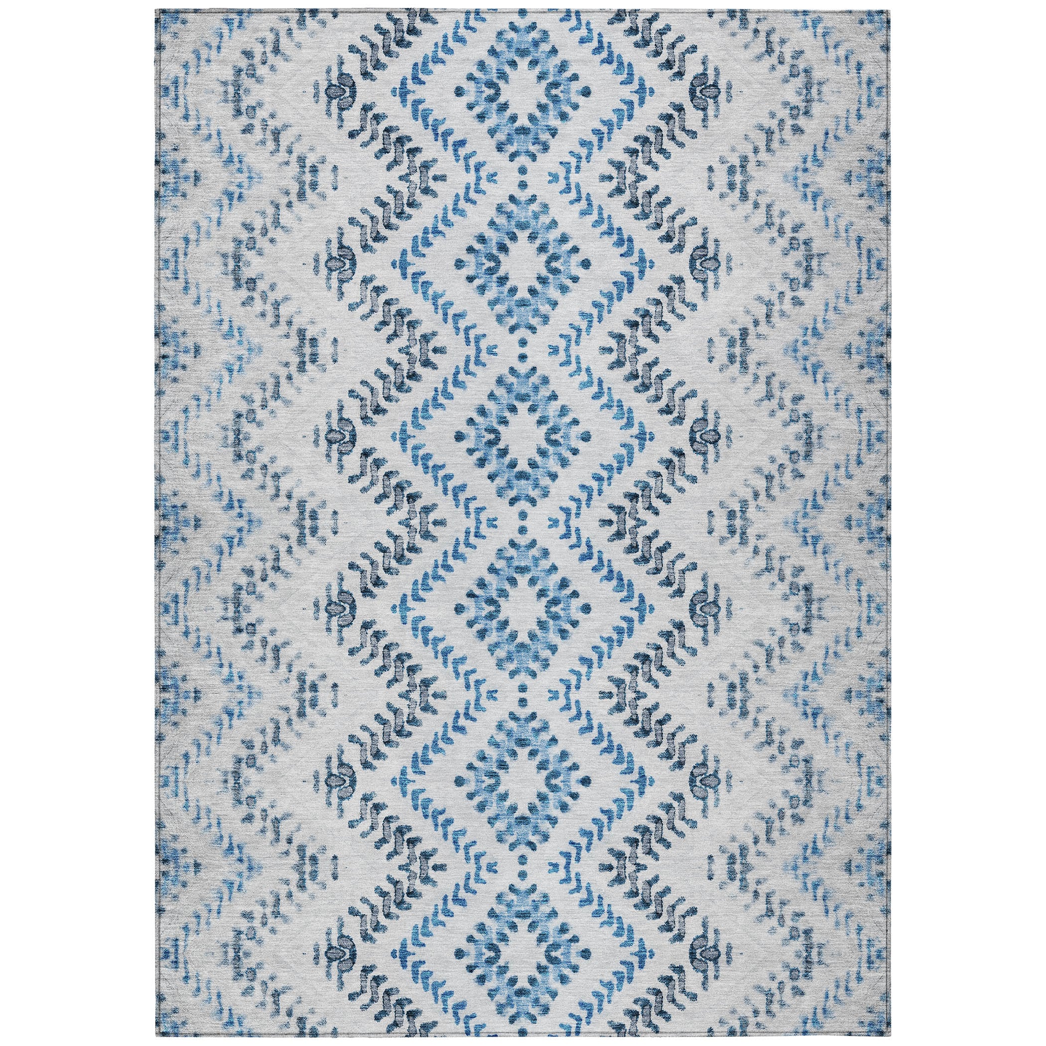Addison Rugs ACN684BU3X5 Chantille ACN684BU 3 x 5 (ft) Polyester Blue Rectangular Indoor/Outdoor Geometric Machine washable Area rug