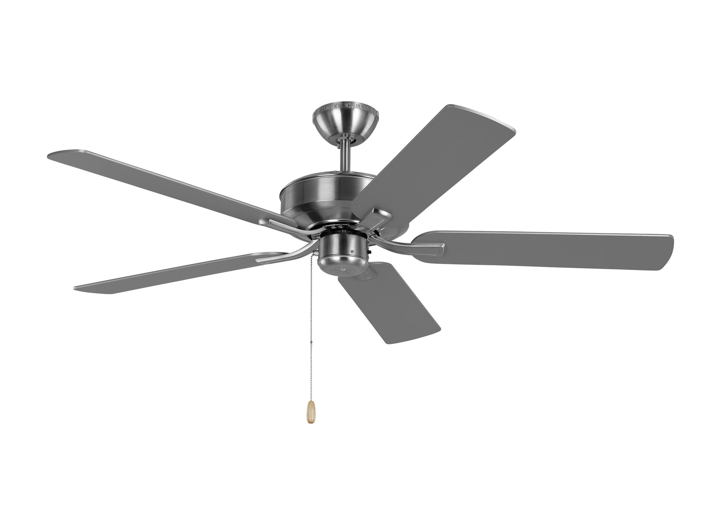 Generation Lighting 5LD52BS Linden 52-in Brushed Steel with Silver Blades Ceiling Fan Light Kit Compatible ( 5 -Blade )