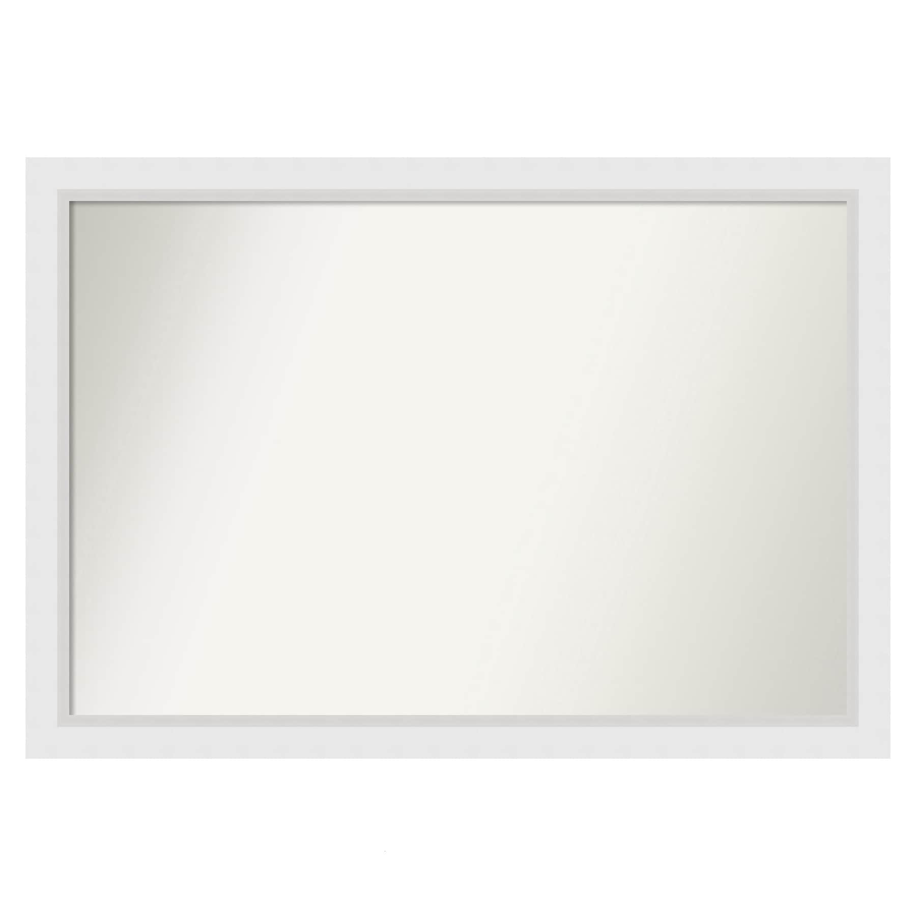 Amanti Art A17007224070 Blanco White Frame 40.25-Inches W x 28.25-Inches H Square Blanco White Framed Wall Mirror