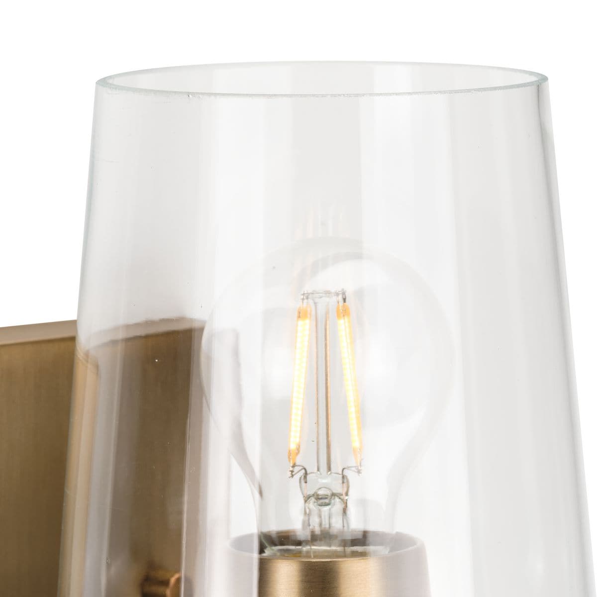 Calais Vintage Brass Dimmable Wall Sconce with Clear Glass Shade