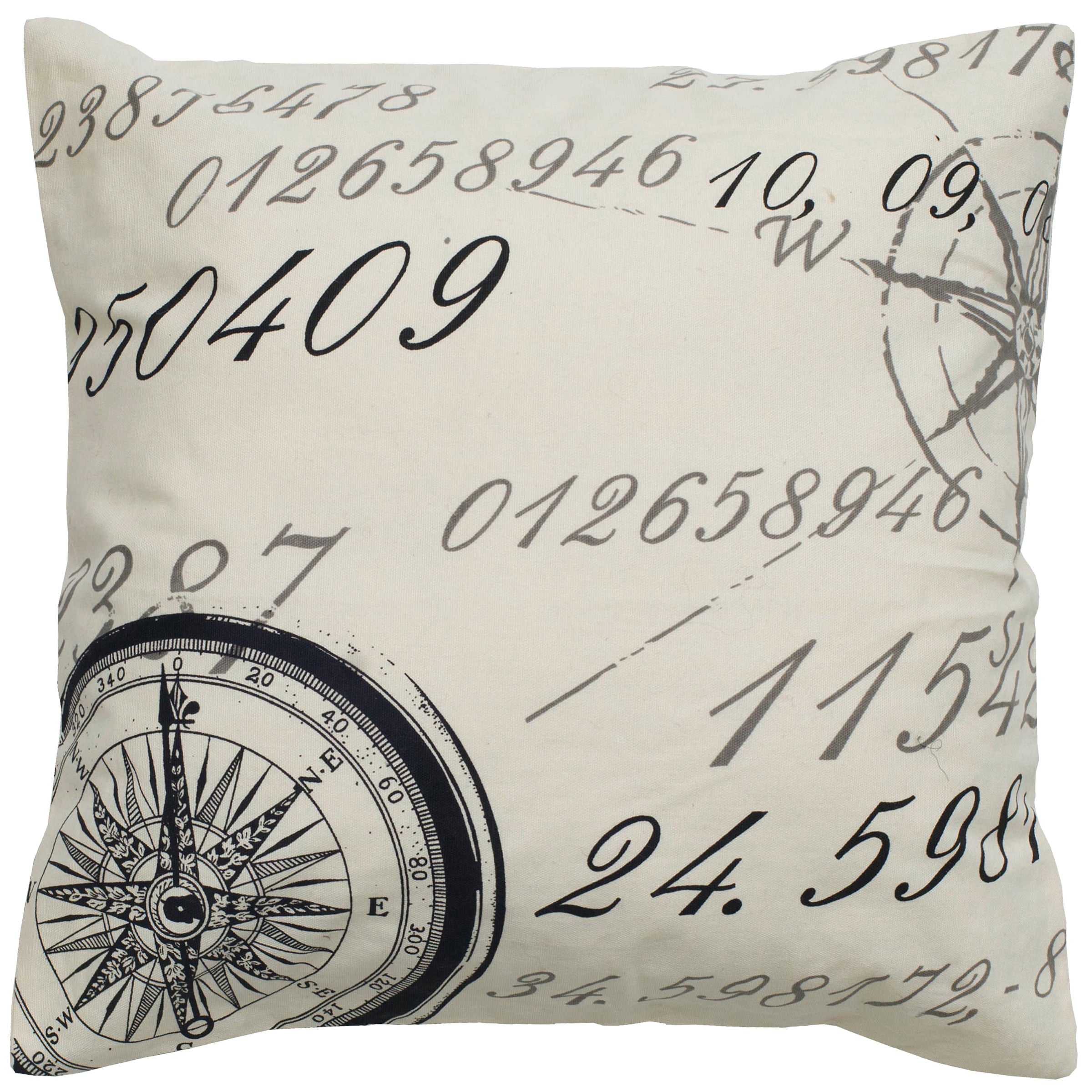 Rizzy Home PILT04960CR002020 20-in x 20-in Ivory Square Indoor Decorative Pillow