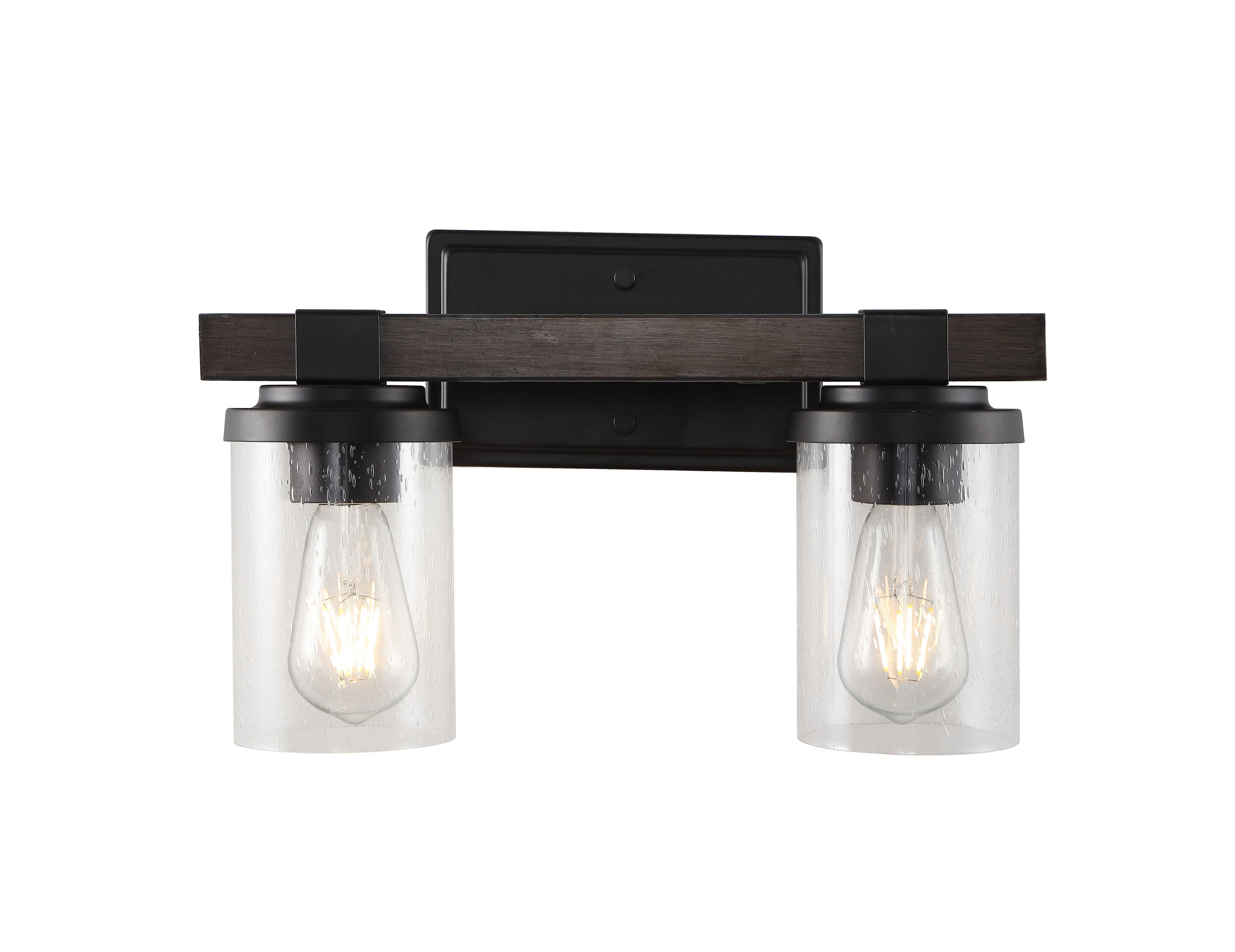 Bungalow 15" Oil-Rubbed Bronze Glass Vanity Light