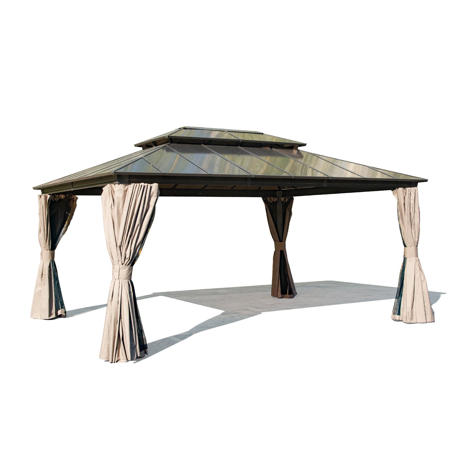 Mondawe MA-DLOS250 16-ft x 12-ft Brown with Hardtop Roof (Screen Included)