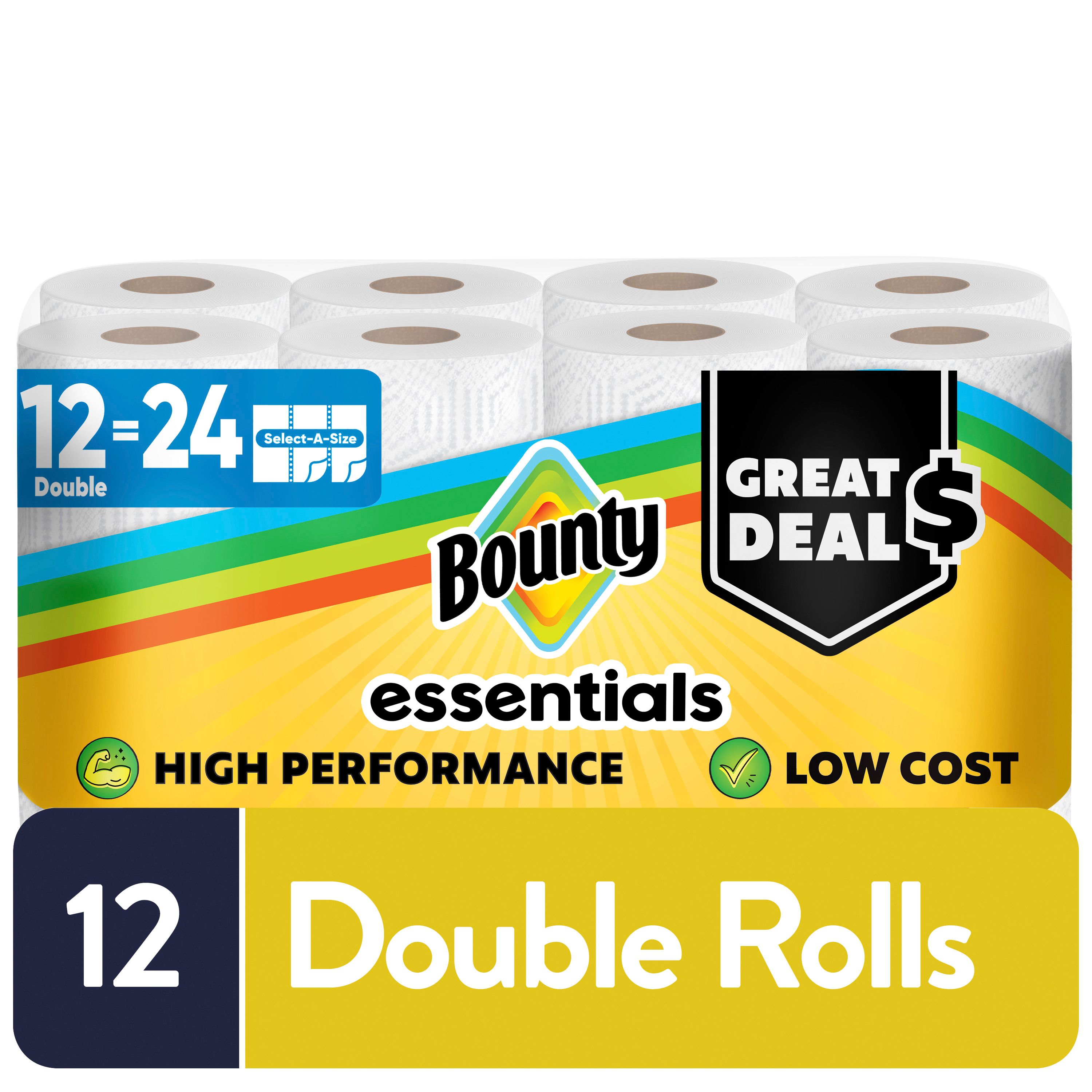 Bounty 3077211093 essentials Doubles Select-a-Size 12 -Count Paper Towels