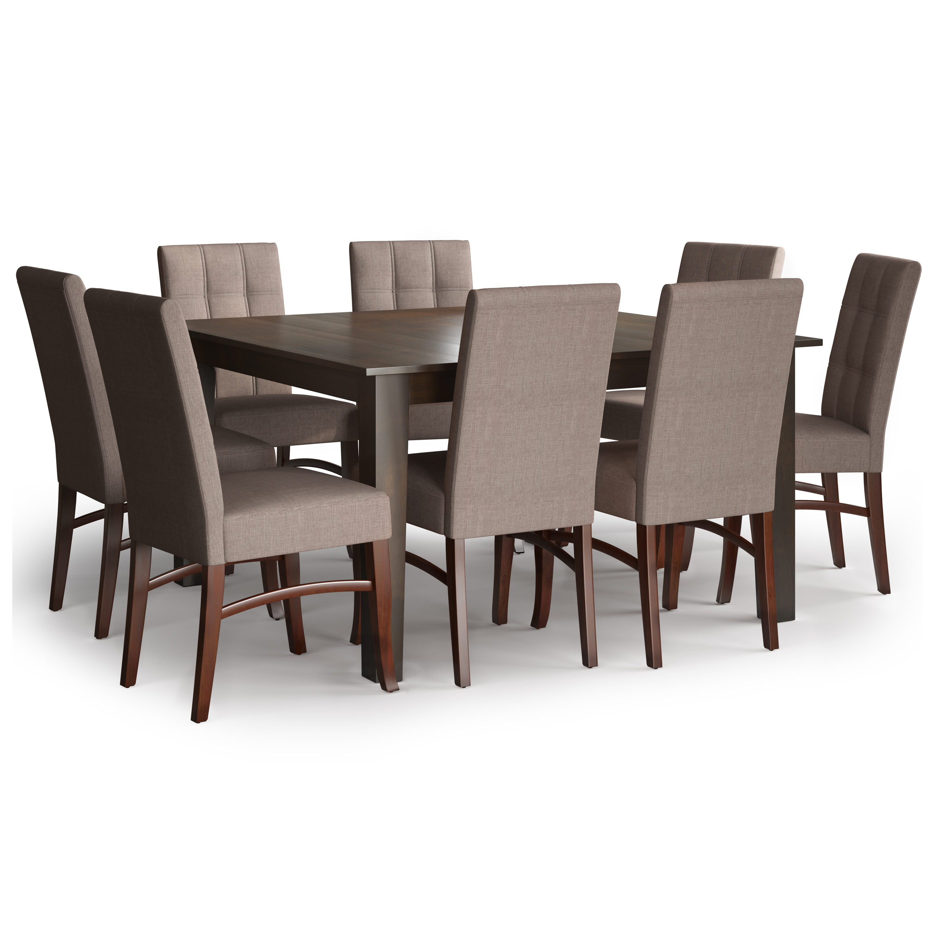 Simpli Home AXCDS9EZ-LML Ezra Light Mocha Contemporary/Modern Dining Room Set with Rectangular Table (Seats 8)
