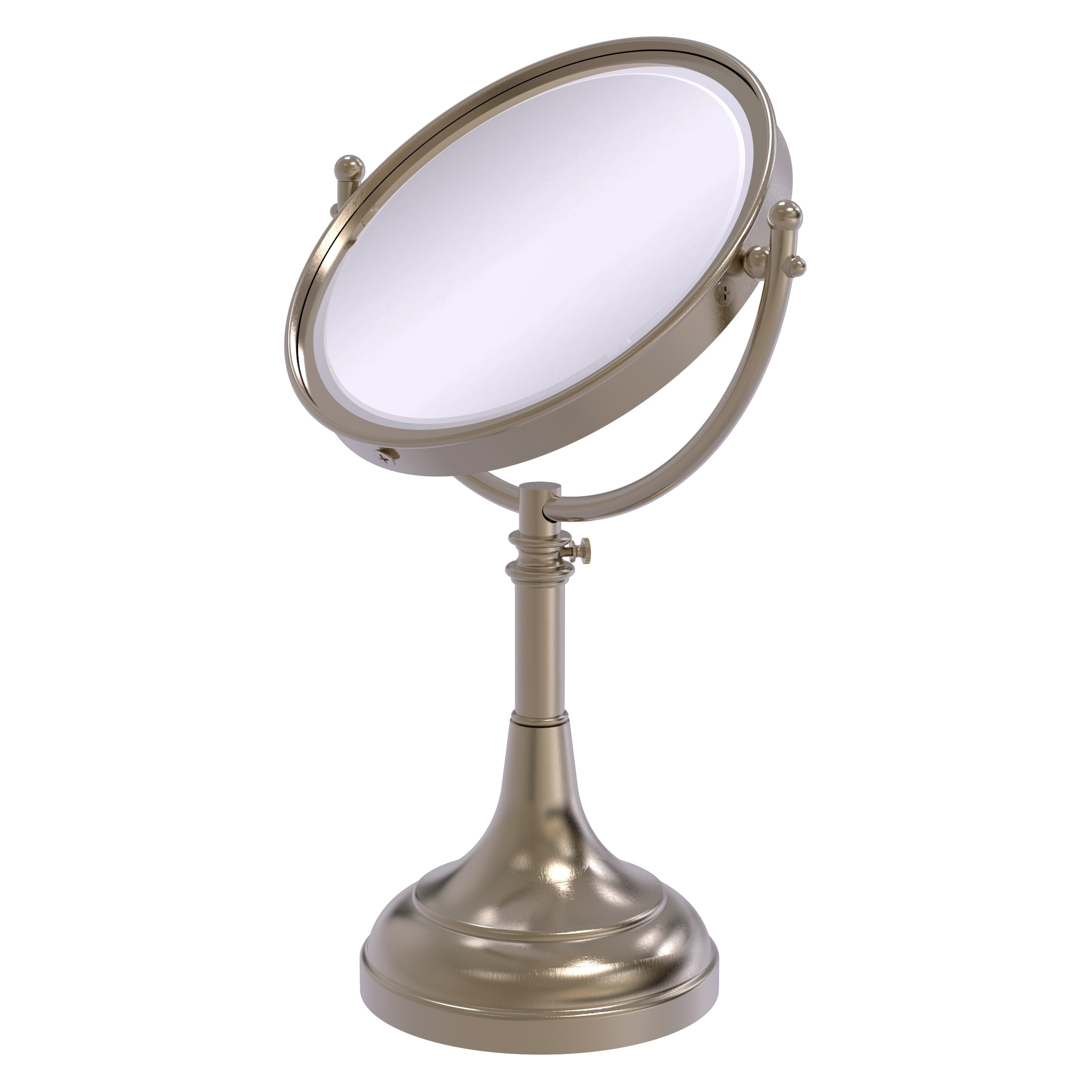 8-in x 23.5-in Antique Black Double-sided 2X Magnifying Countertop Vanity Mirror | - Allied Brass DM-1/2X-PEW