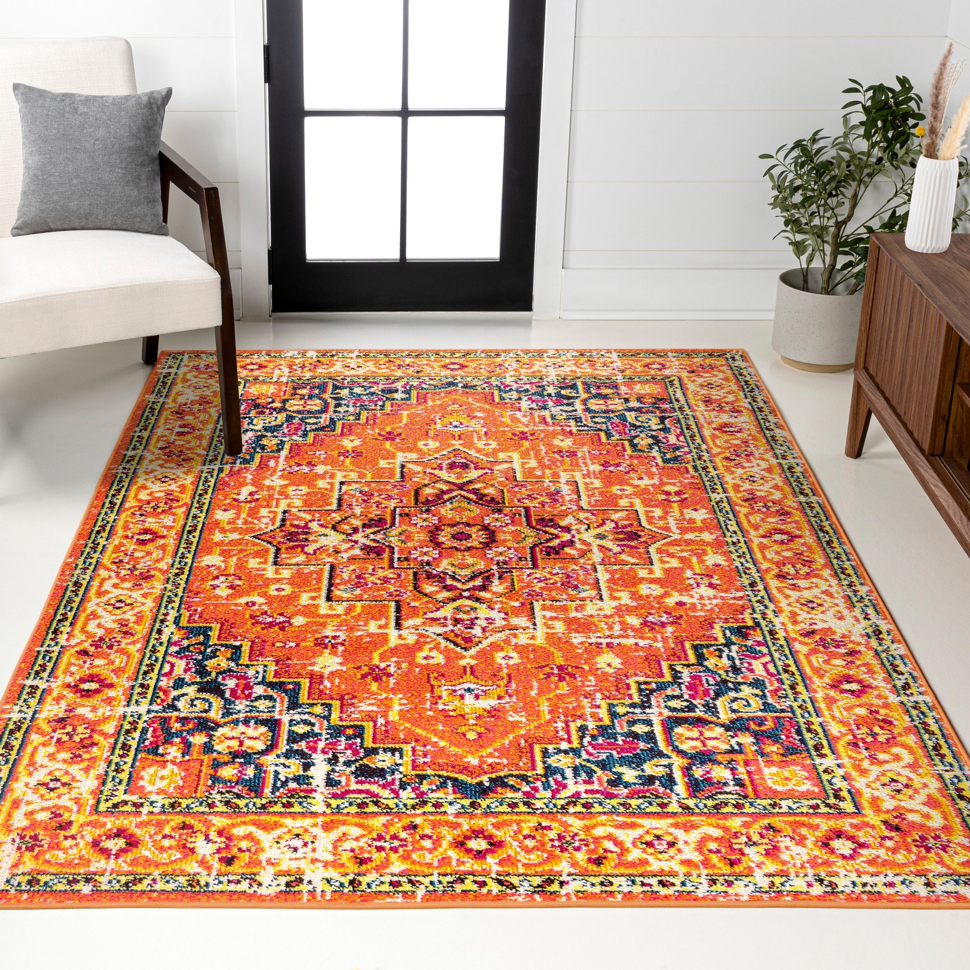 JONATHAN Y MODERN PERSIAN Brooklyn Geometric 8 X 10 (ft) Orange