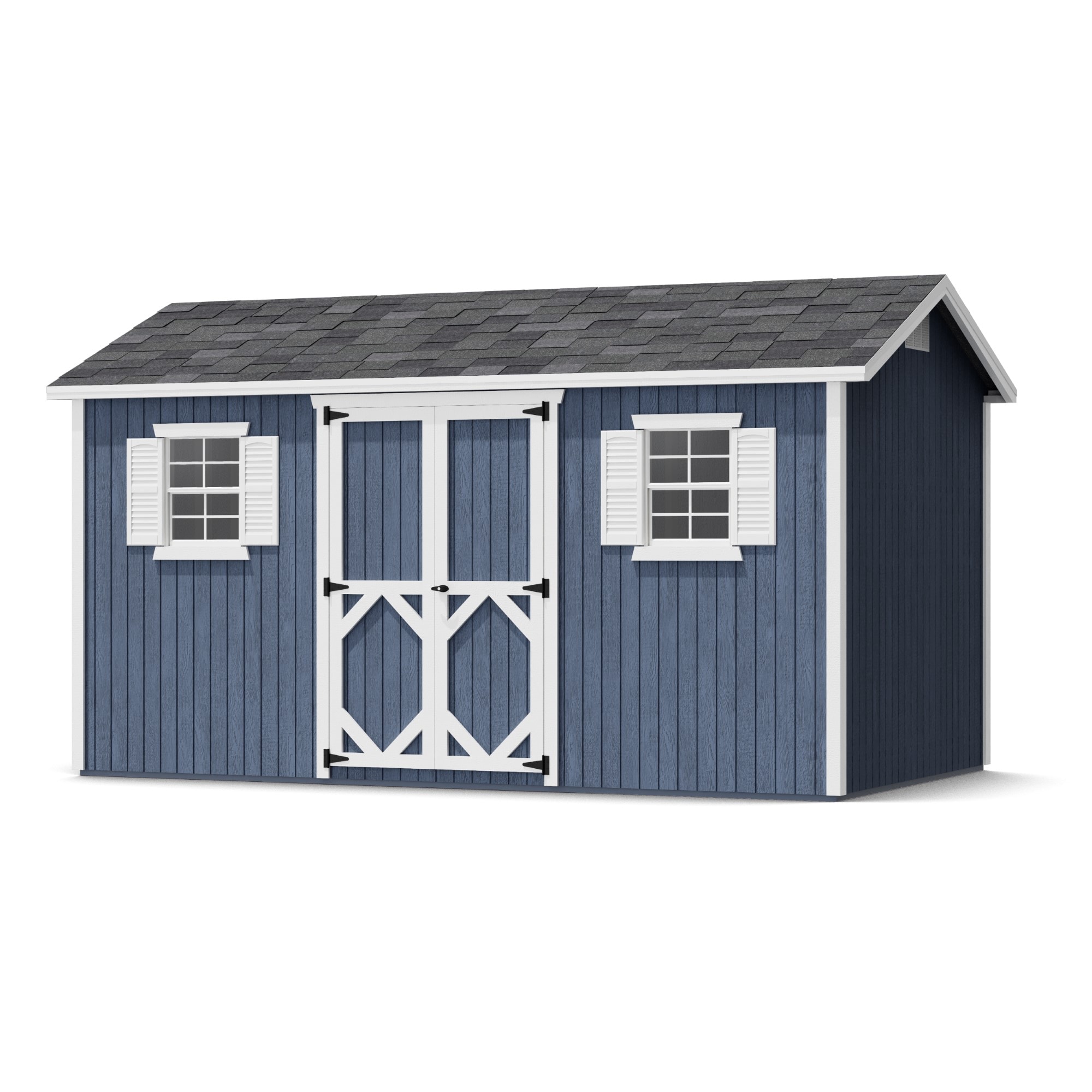 Little Cottage Co 8X14 CWS-PC Classic Workshop 8-ft x 14-ft Gable Style Wood Outdoor Storage Shed with 2 Windows 2 Doors